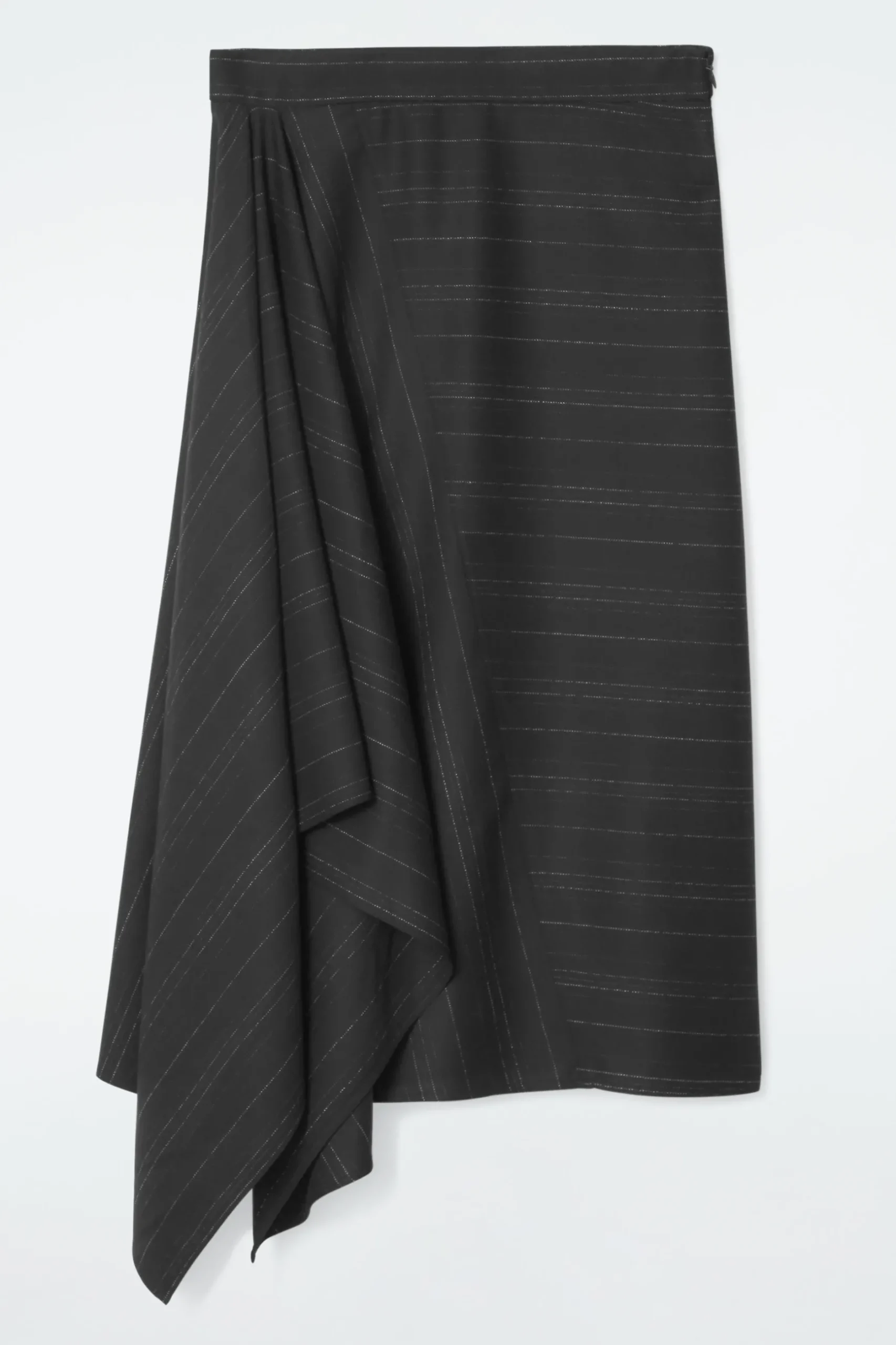 Fashion COS ASYMETRYCZNA WEŁNIANA SPÓDNICA W PRĄŻKI