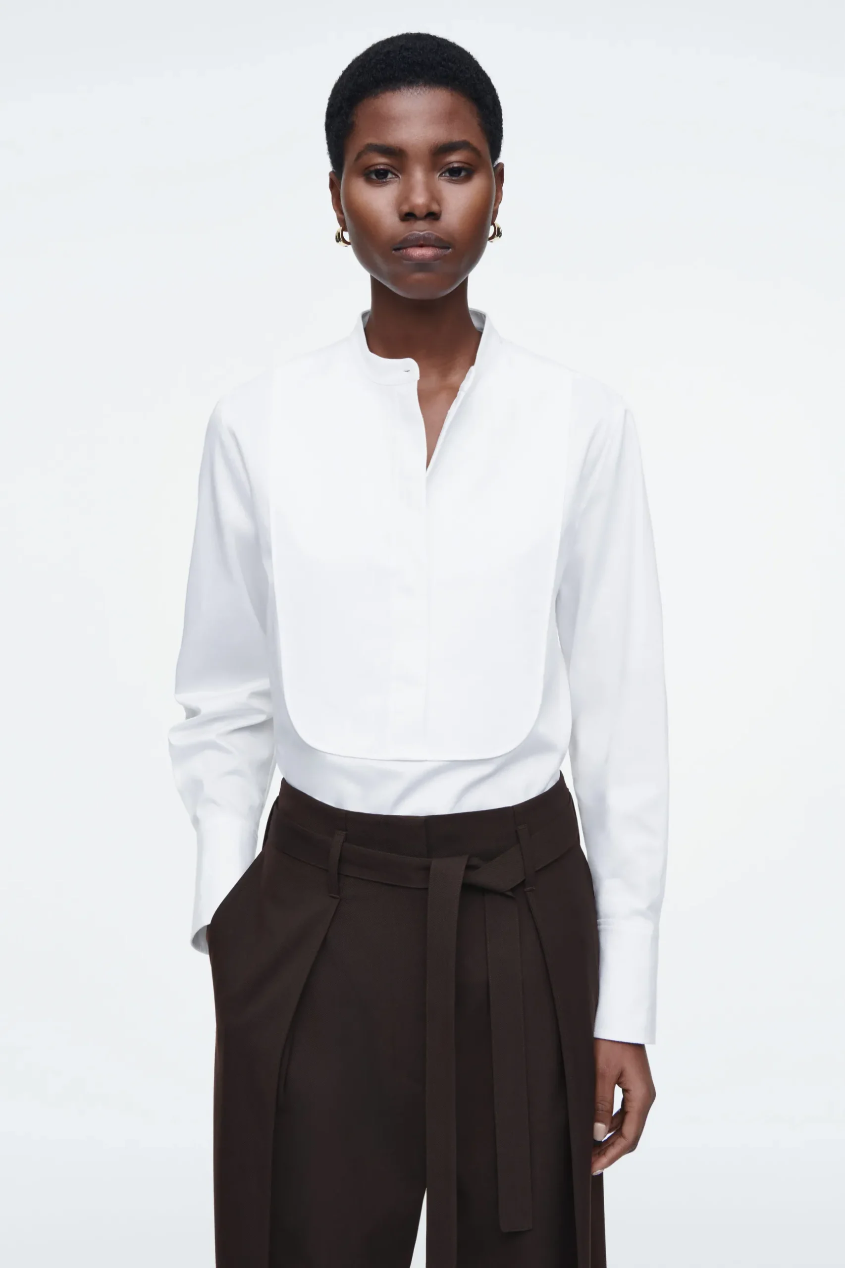 Best COS BAWEŁNIANA SMOKINGOWA KOSZULA – RELAXED FIT