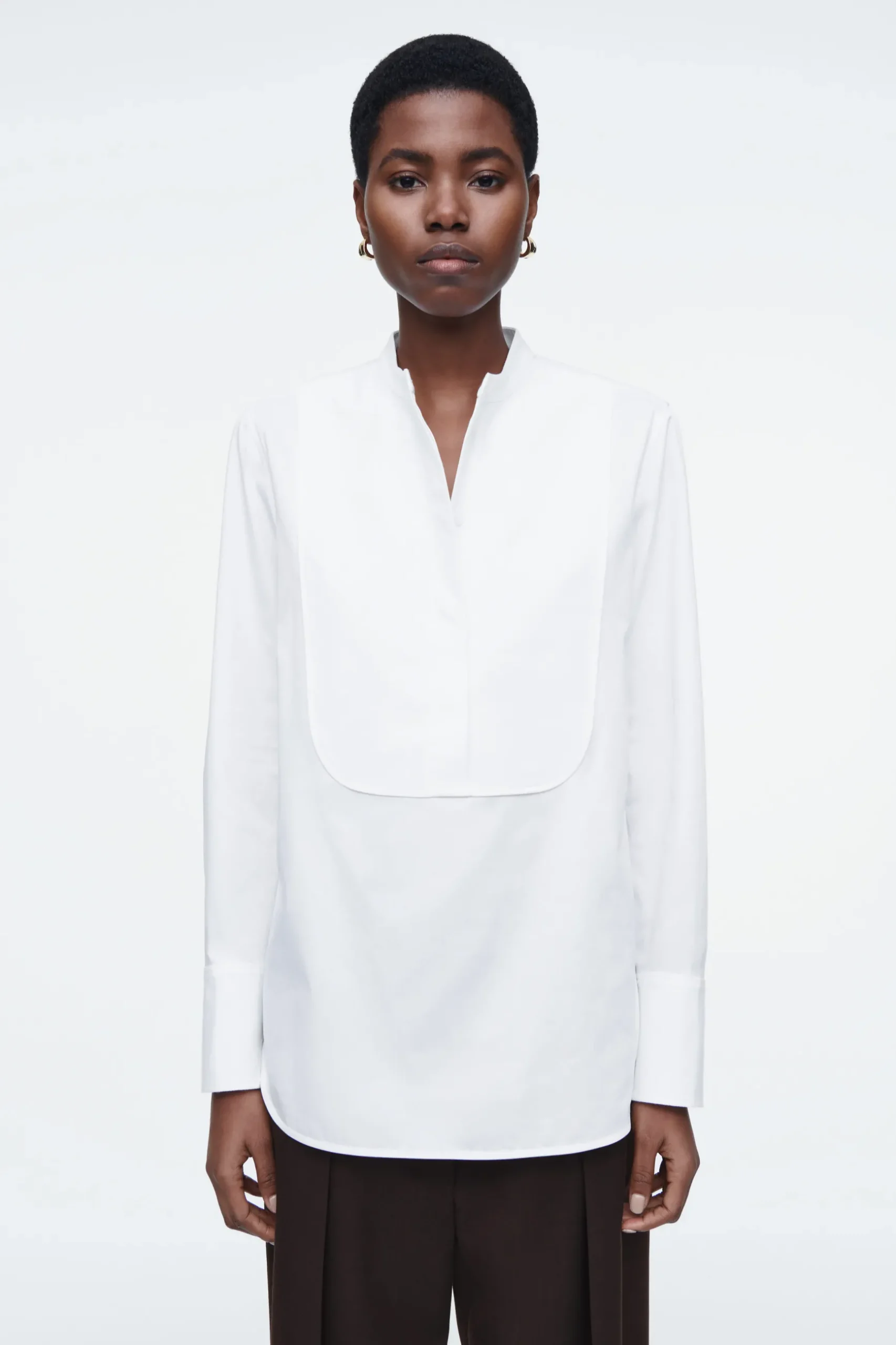 Best COS BAWEŁNIANA SMOKINGOWA KOSZULA – RELAXED FIT