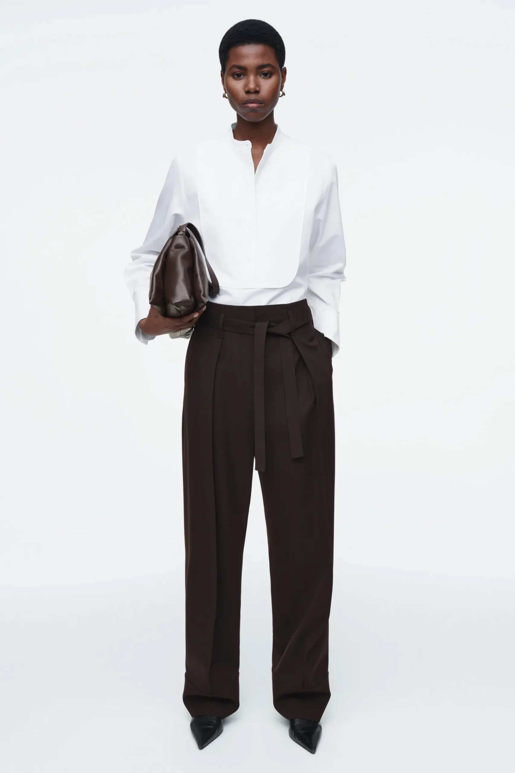Best COS BAWEŁNIANA SMOKINGOWA KOSZULA – RELAXED FIT