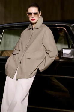 Fashion COS BAWEŁNIANE SPODNIE Z SZEROKIMI NOGAWKAMI