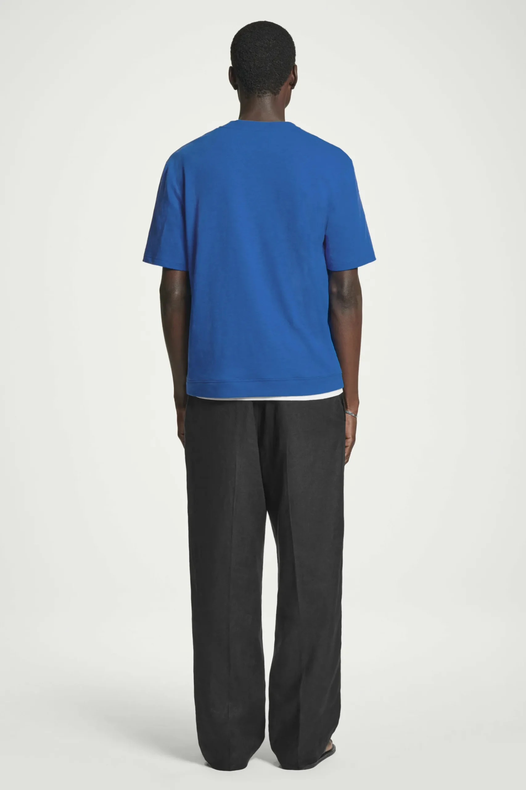 Fashion COS BAWEŁNIANY T-SHIRT – RELAXED FIT Niebieski