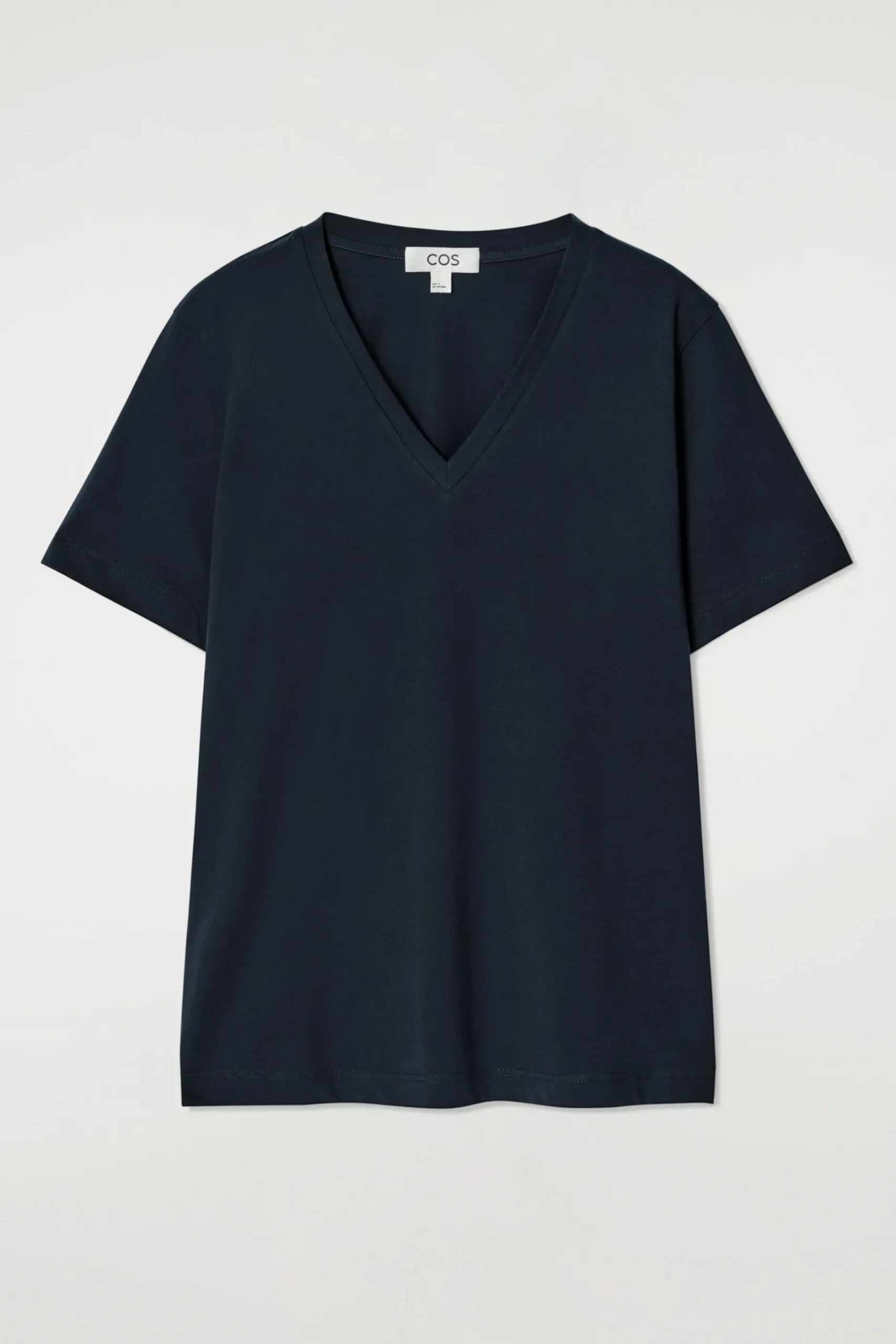 Clearance COS BAWEŁNIANY T-SHIRT Z DEKOLTEM W KSZTAŁCIE LITERY V