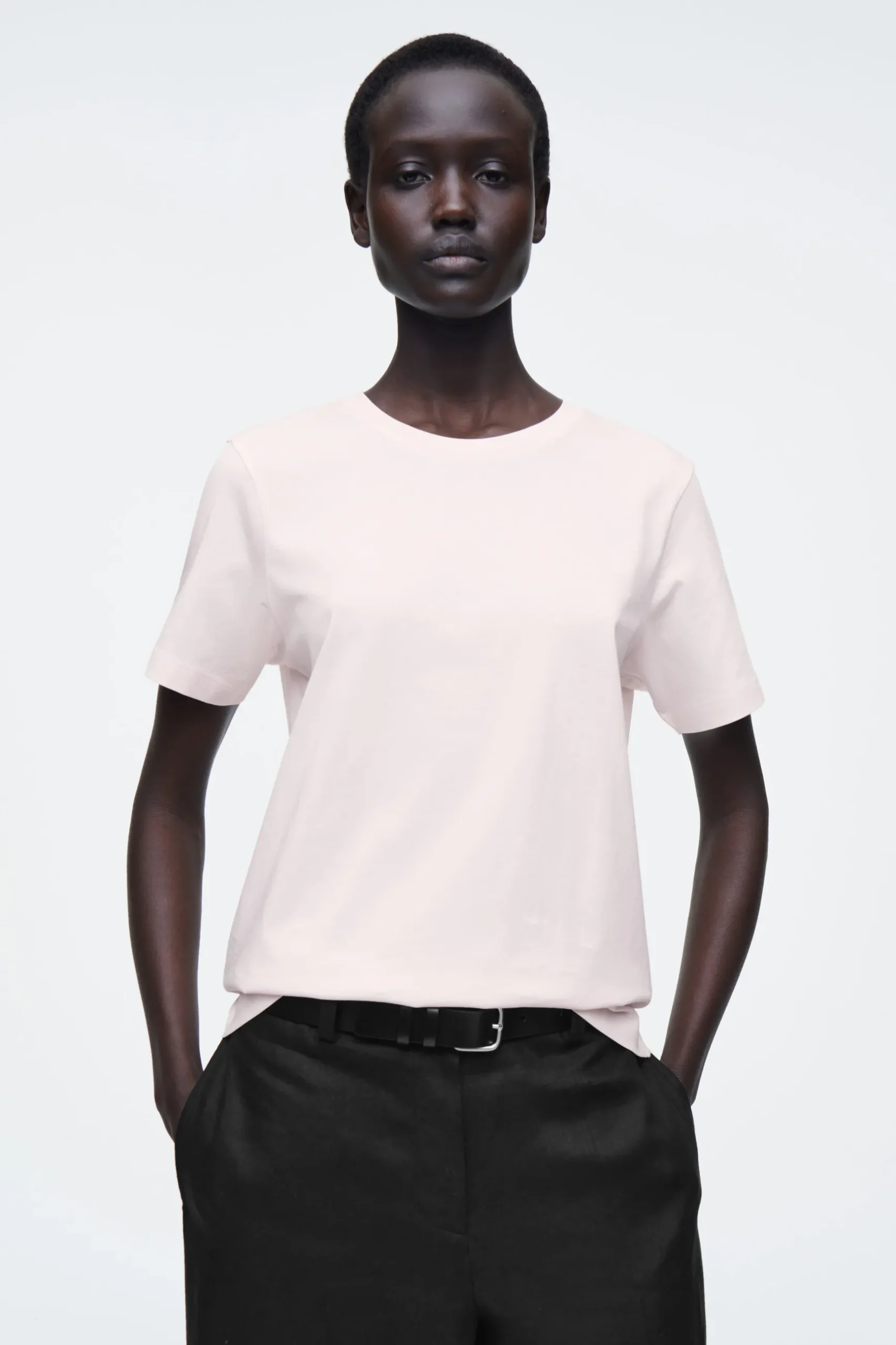 New COS BAWEŁNIANY T-SHIRT Z OKRĄGŁYM DEKOLTEM
