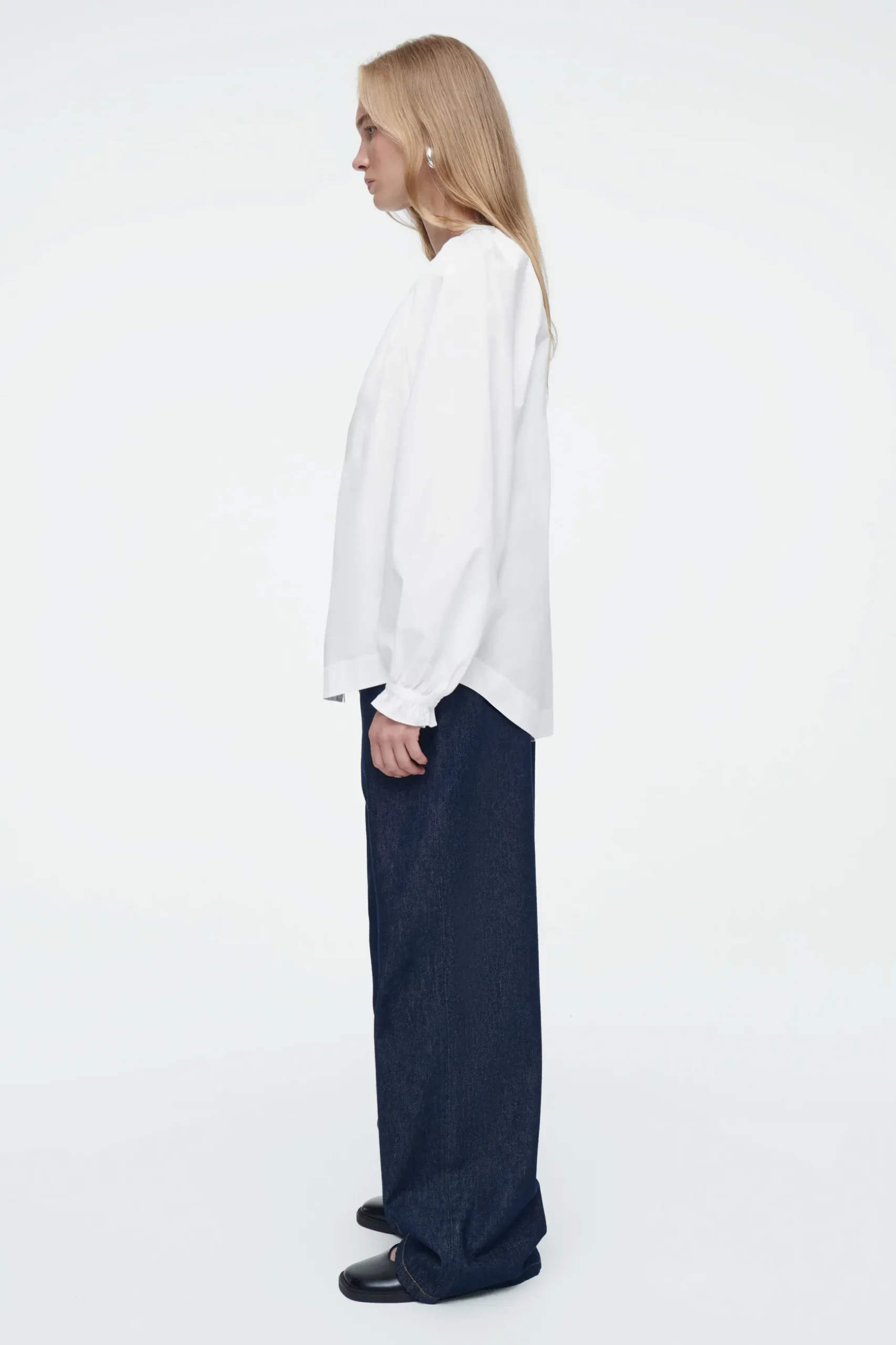 Fashion COS BLUZKA Z MARSZCZONYMI MANKIETAMI
