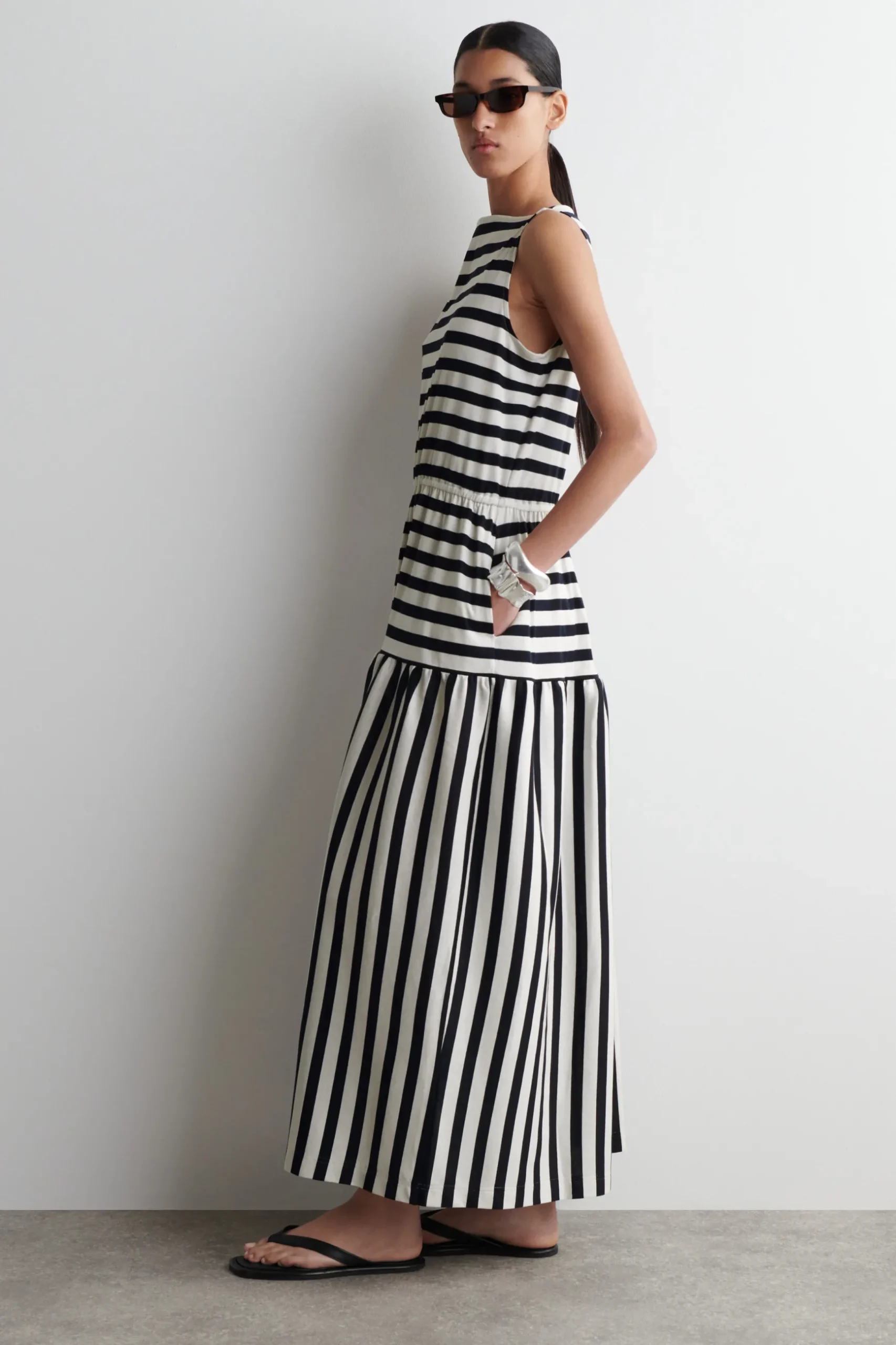 Best COS BOATNECK GATHERED MIDI DRESS