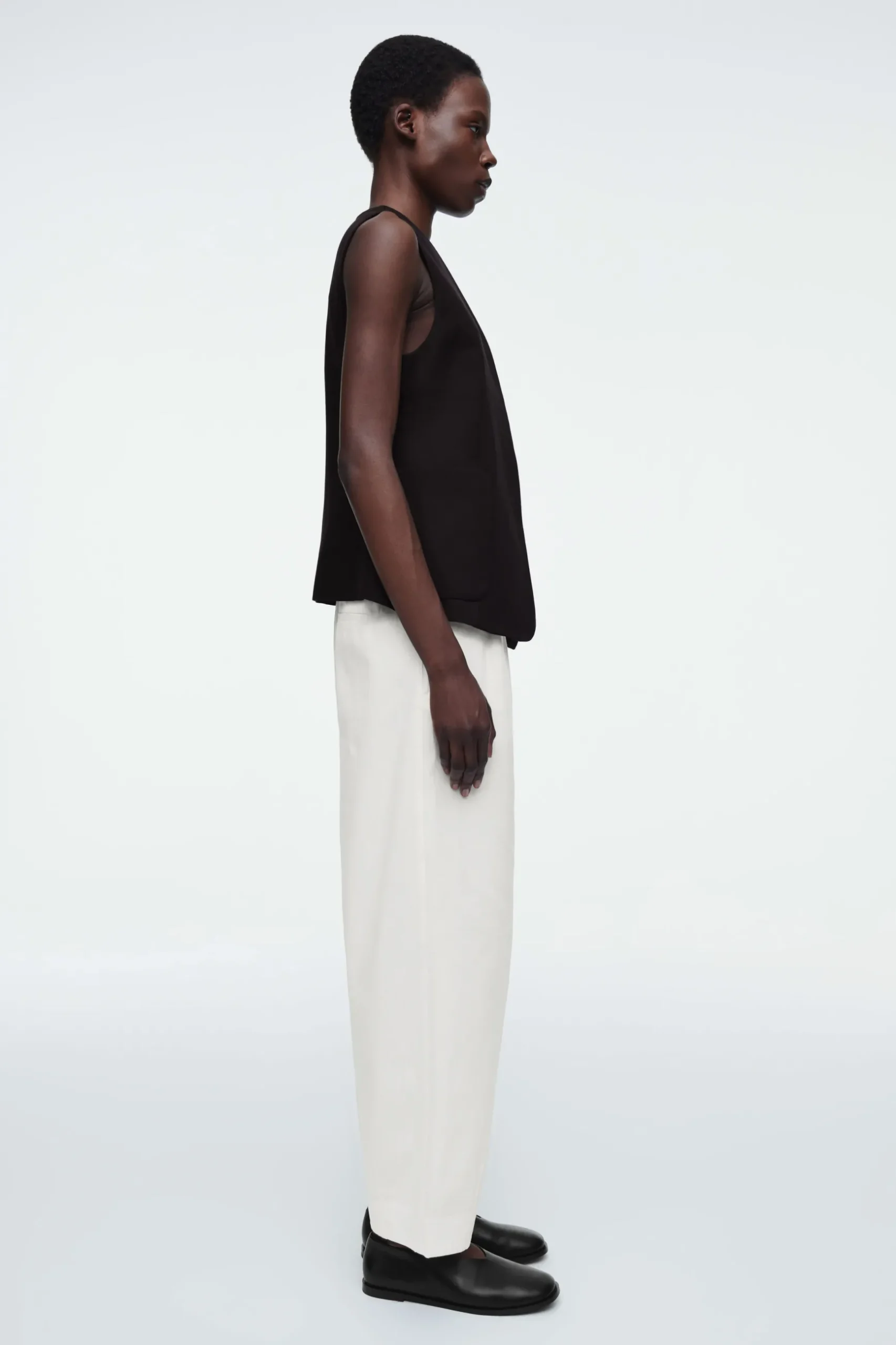 Best COS COTTON TAPERED DRAWSTRING TROUSERS