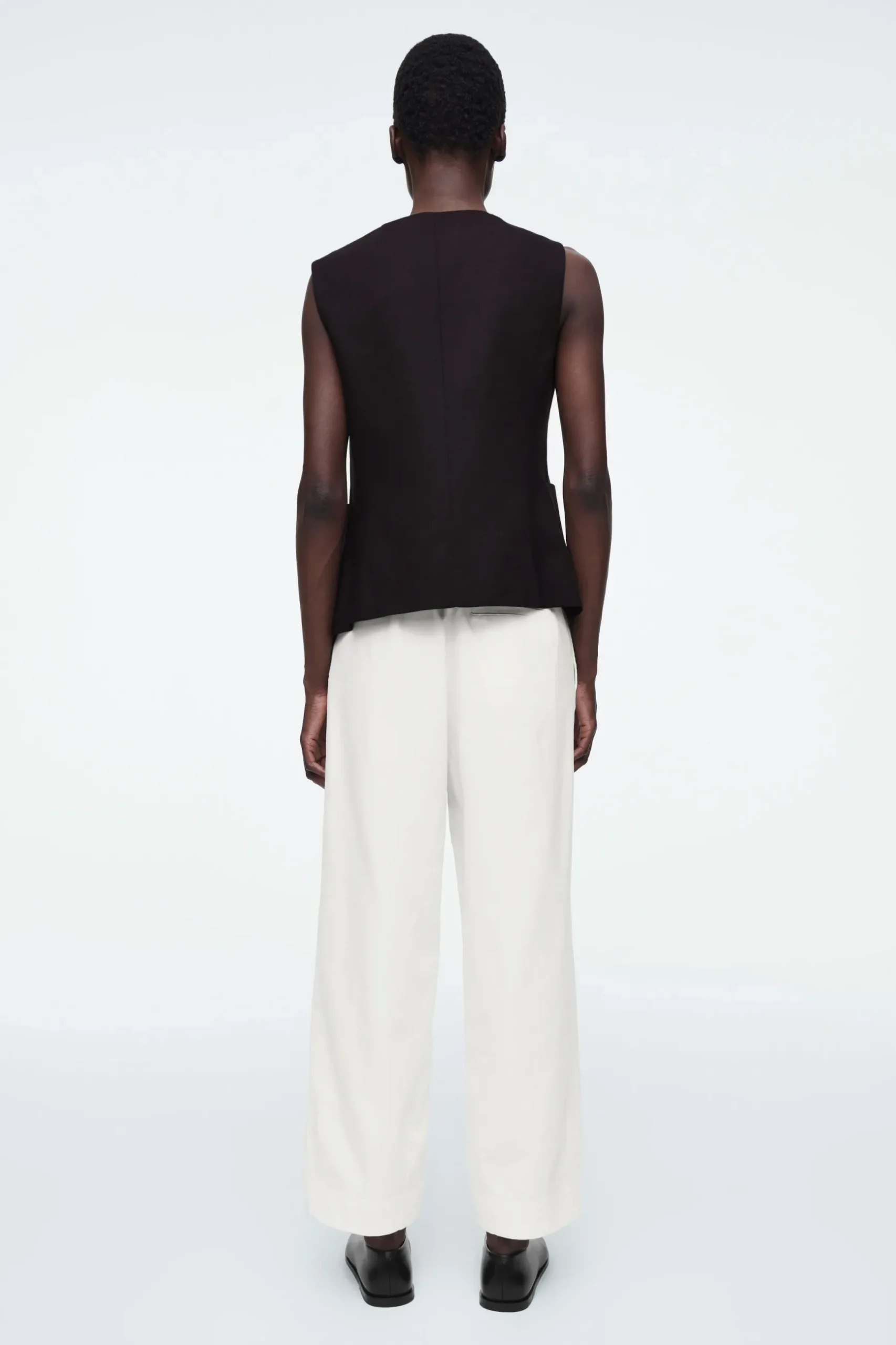 Best COS COTTON TAPERED DRAWSTRING TROUSERS