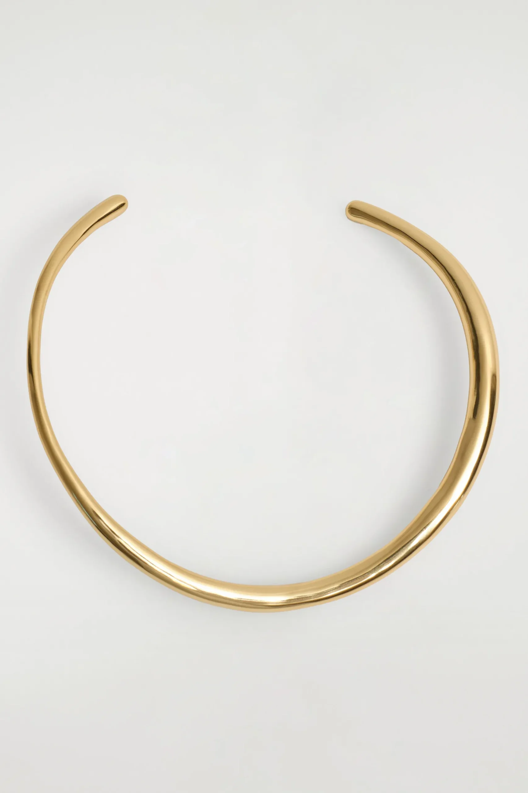 Fashion COS CURVED CUFF NECKLACE Złocisty