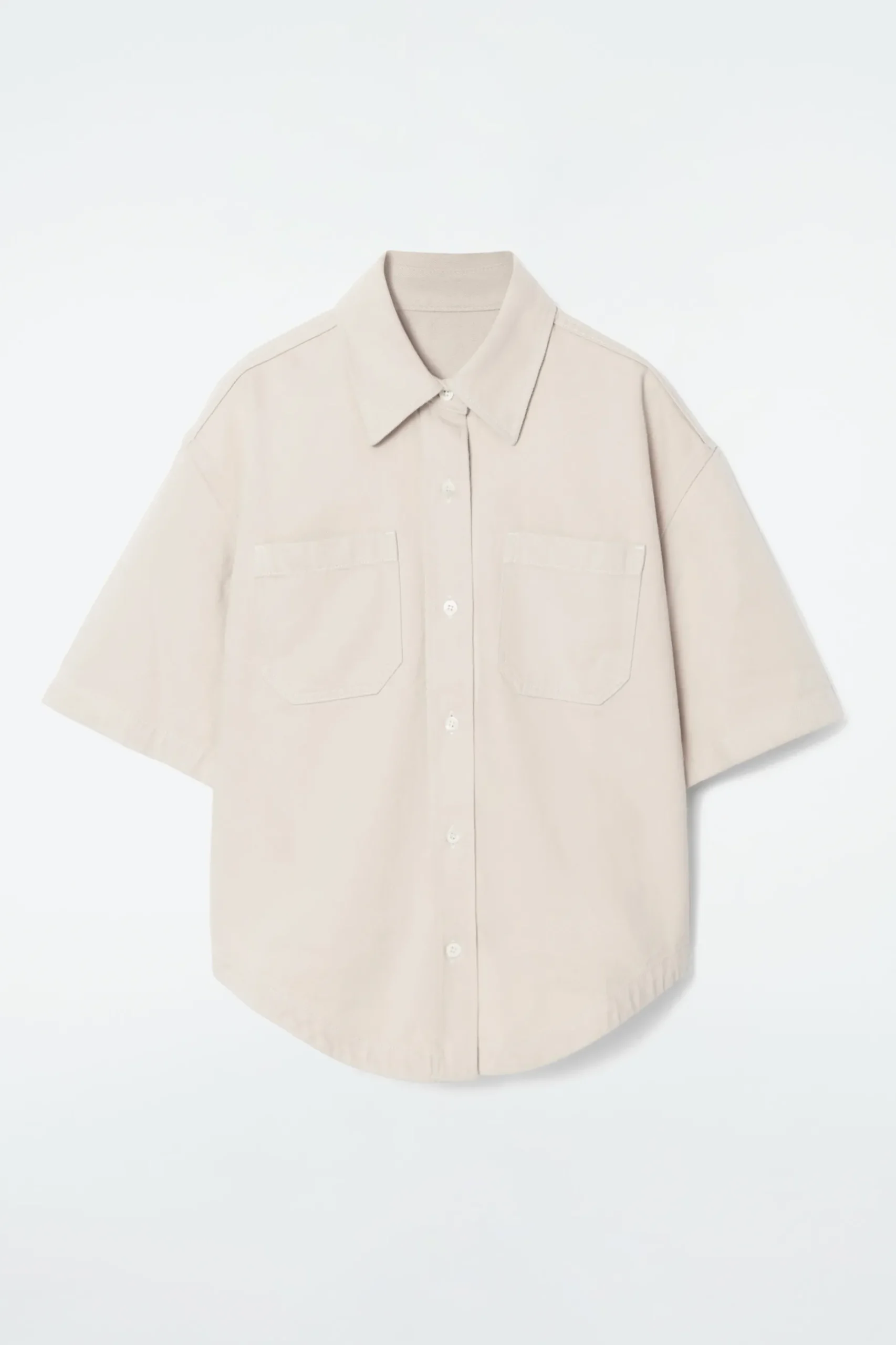 New COS DENIMOWA KOSZULA Z KRÓTKIM RĘKAWEM – RELAXED FIT
