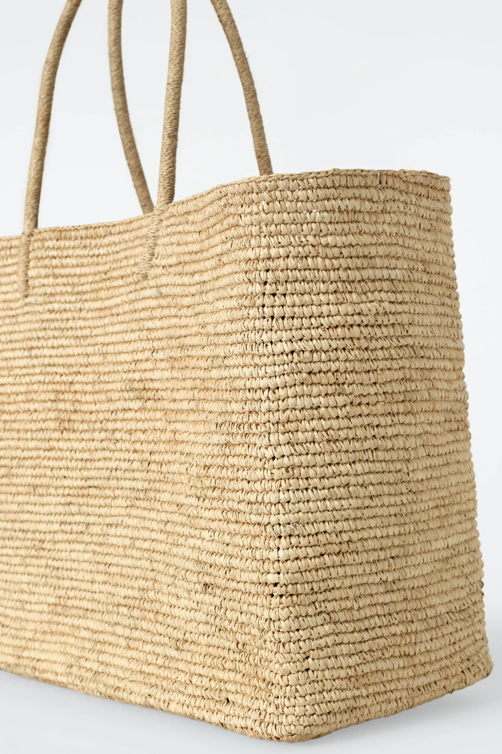 Discount COS DUŻA TOREBKA TYPU TOTE Z RAFII Beżowy