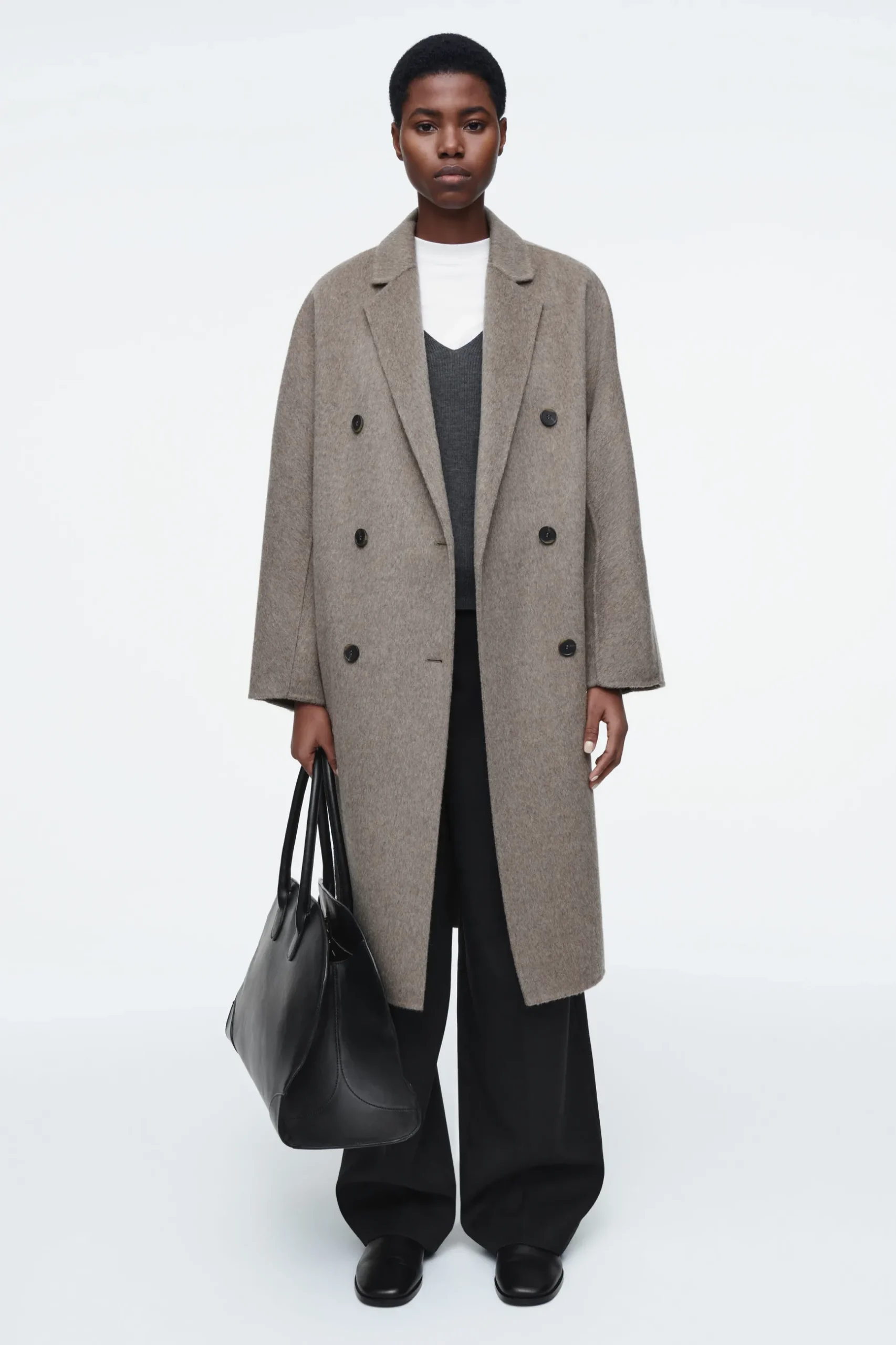 Outlet COS DWURZĘDOWY WEŁNIANY PŁASZCZ OVERSIZE