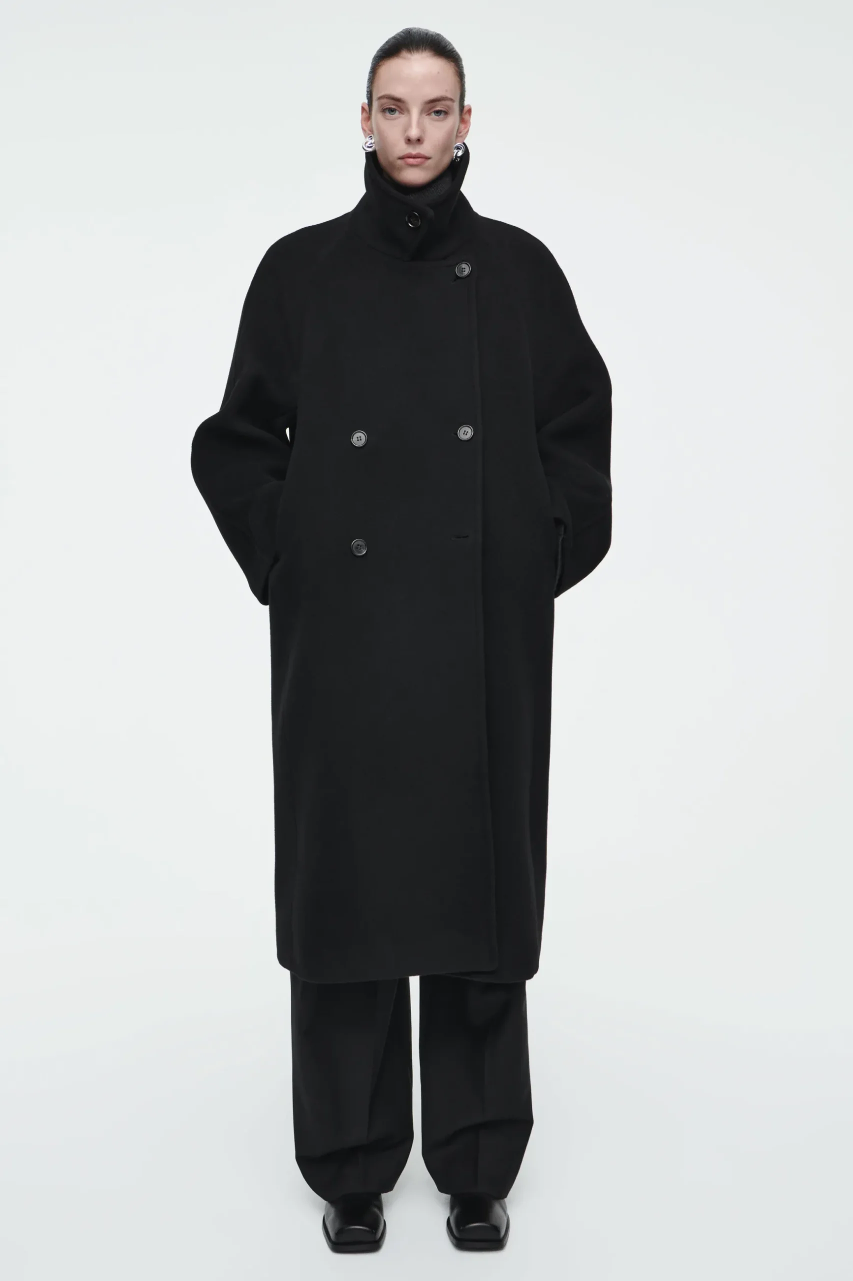 Sale COS DWURZĘDOWY WEŁNIANY PŁASZCZ OVERSIZE