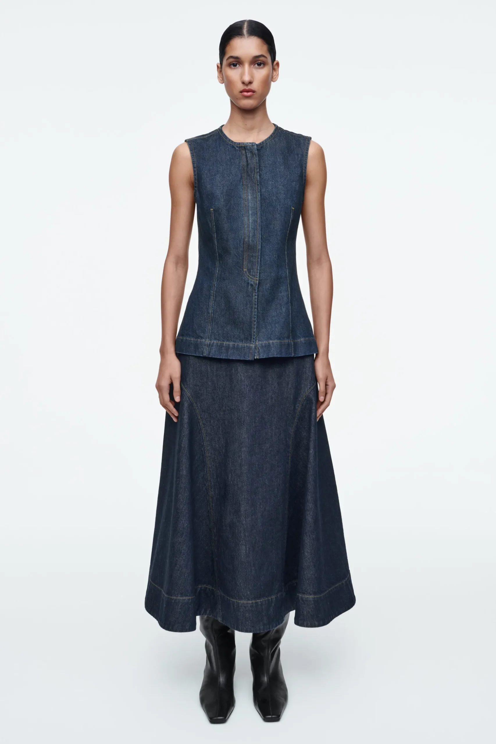 Fashion COS JEANSOWA BLUZKA BEZ RĘKAWÓW