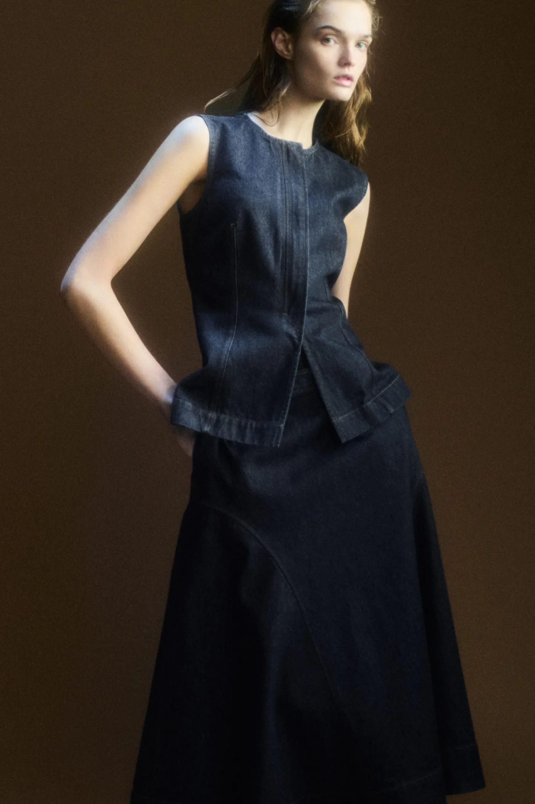 Fashion COS JEANSOWA BLUZKA BEZ RĘKAWÓW