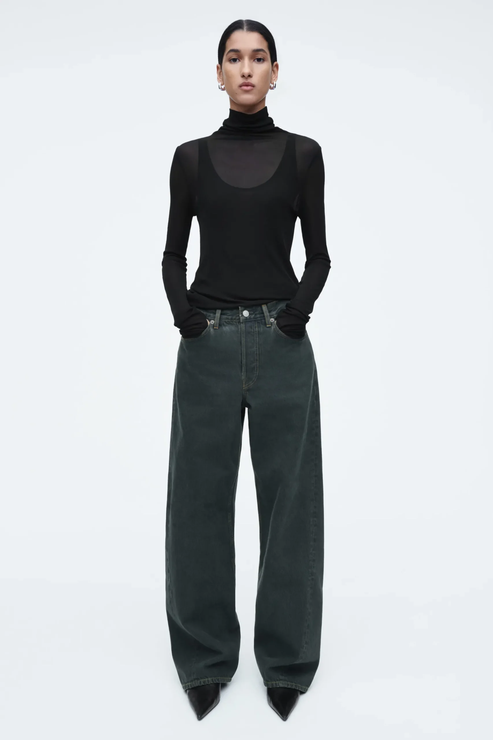 Sale COS JEANSY „FACADE” Z PROSTYMI NOGAWKAMI