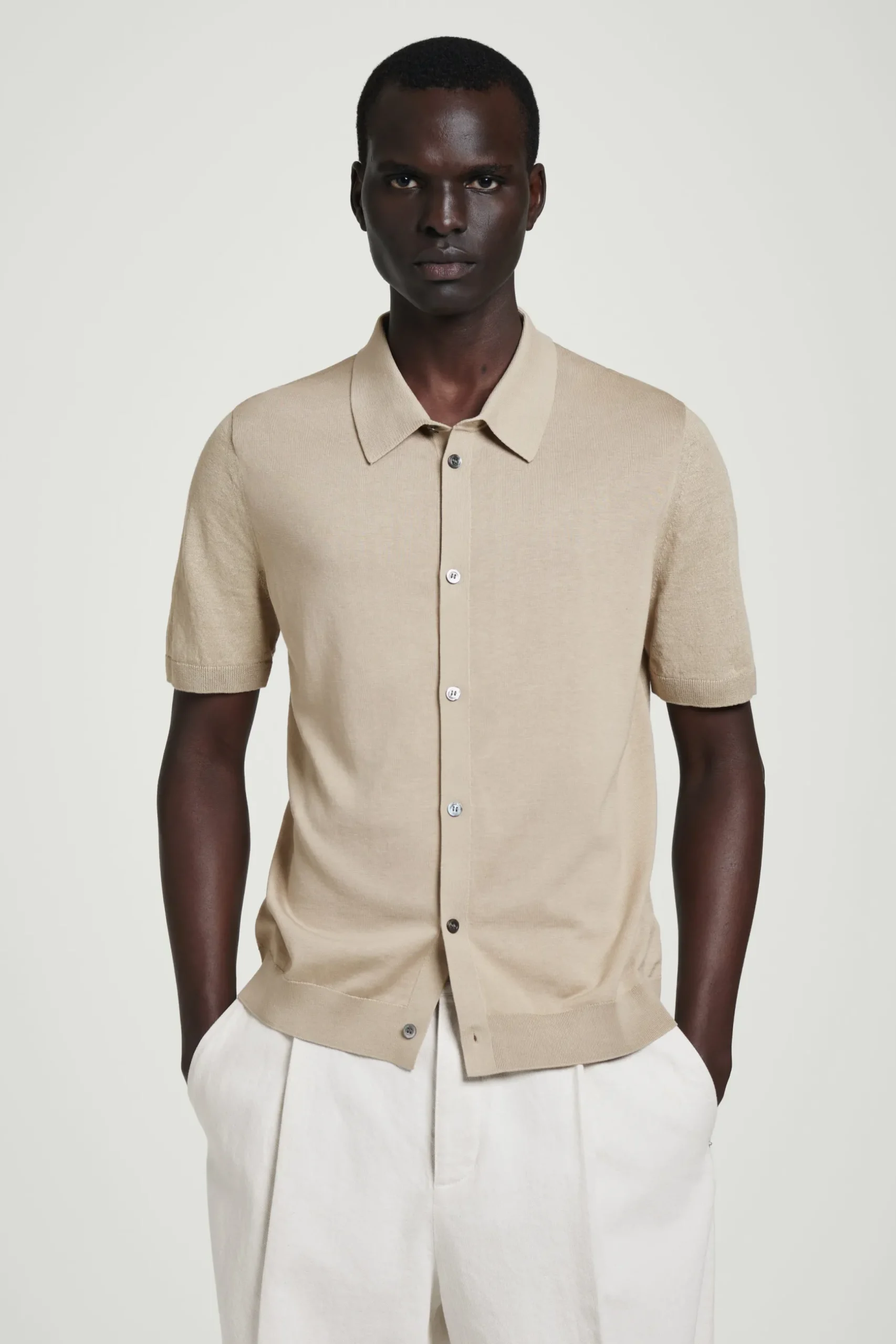 Sale COS KNITTED LINENSILK SHIRT
