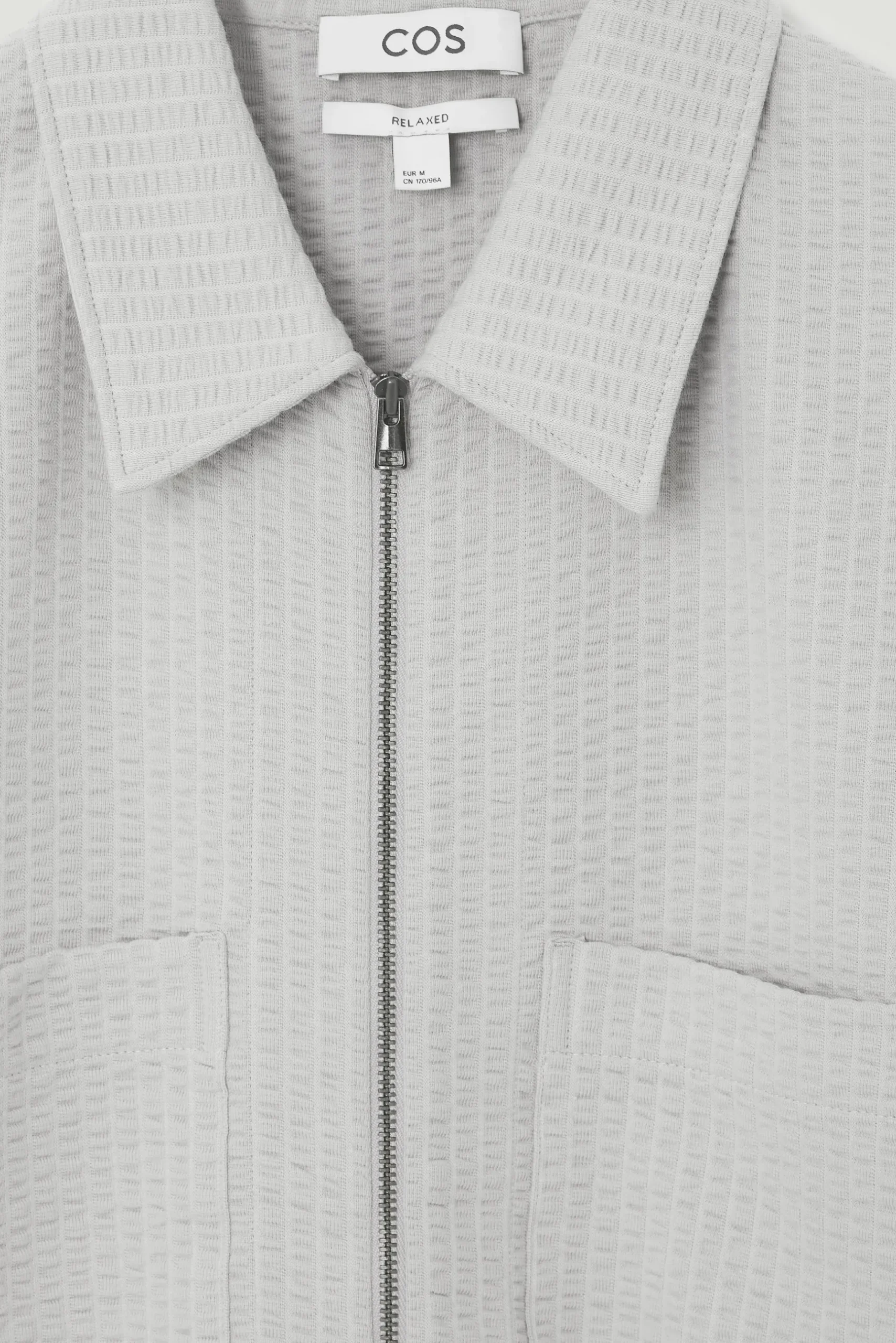 New COS KOSZULA Z BAWEŁNY SEERSUCKER – RELAXED FIT