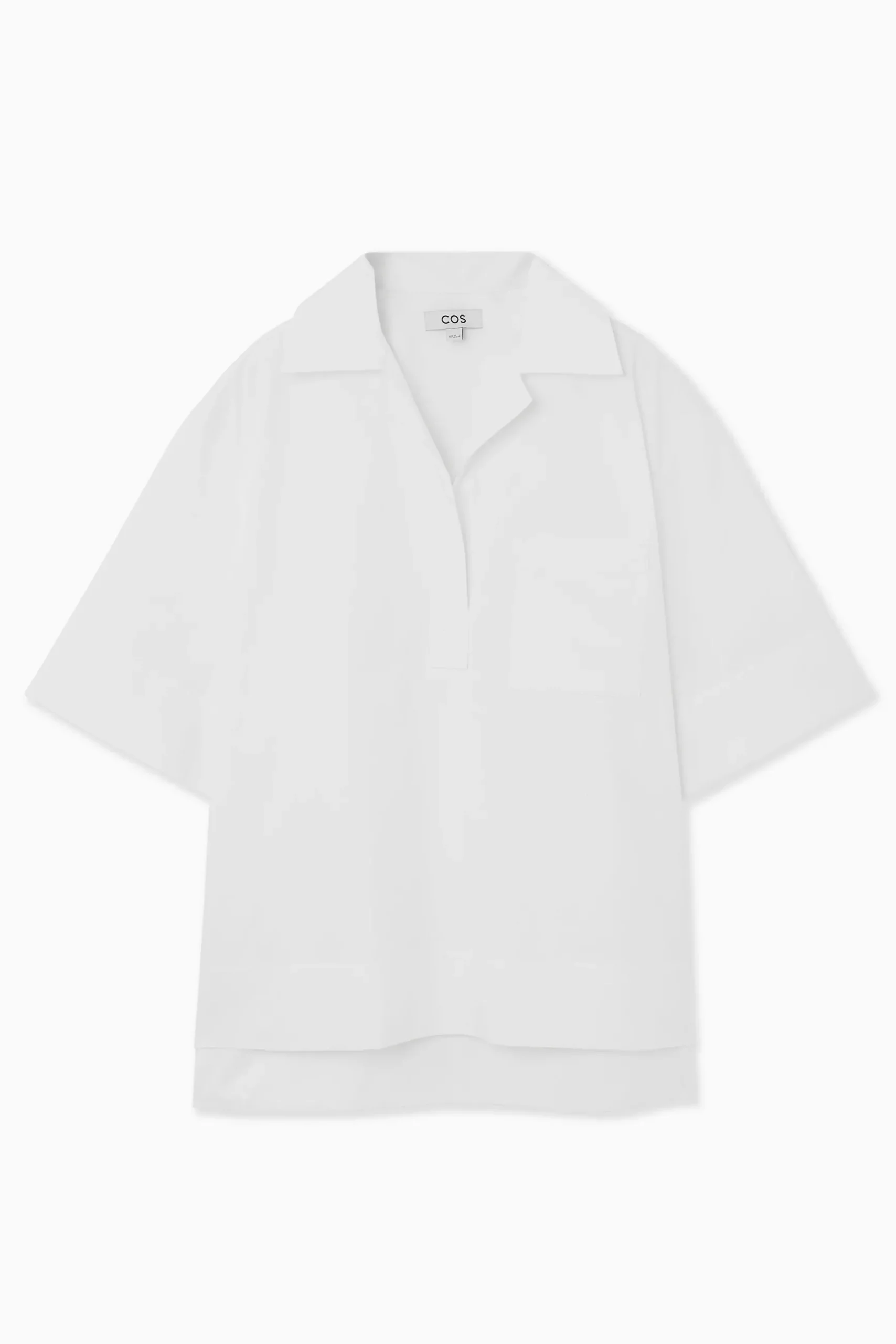 Fashion COS KOSZULA Z OTWARTYMI KLAPAMI Z KRÓTKIM RĘKAWEM