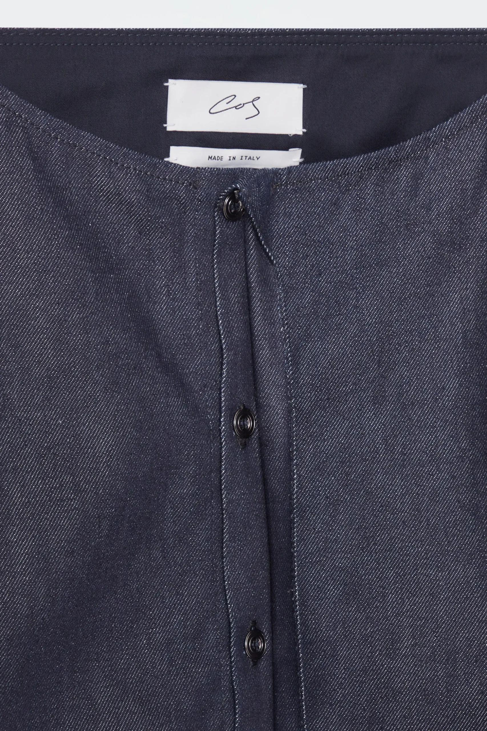 Fashion COS KOSZULA Z SUROWEGO DENIMU Z PROSTYM DEKOLTEM