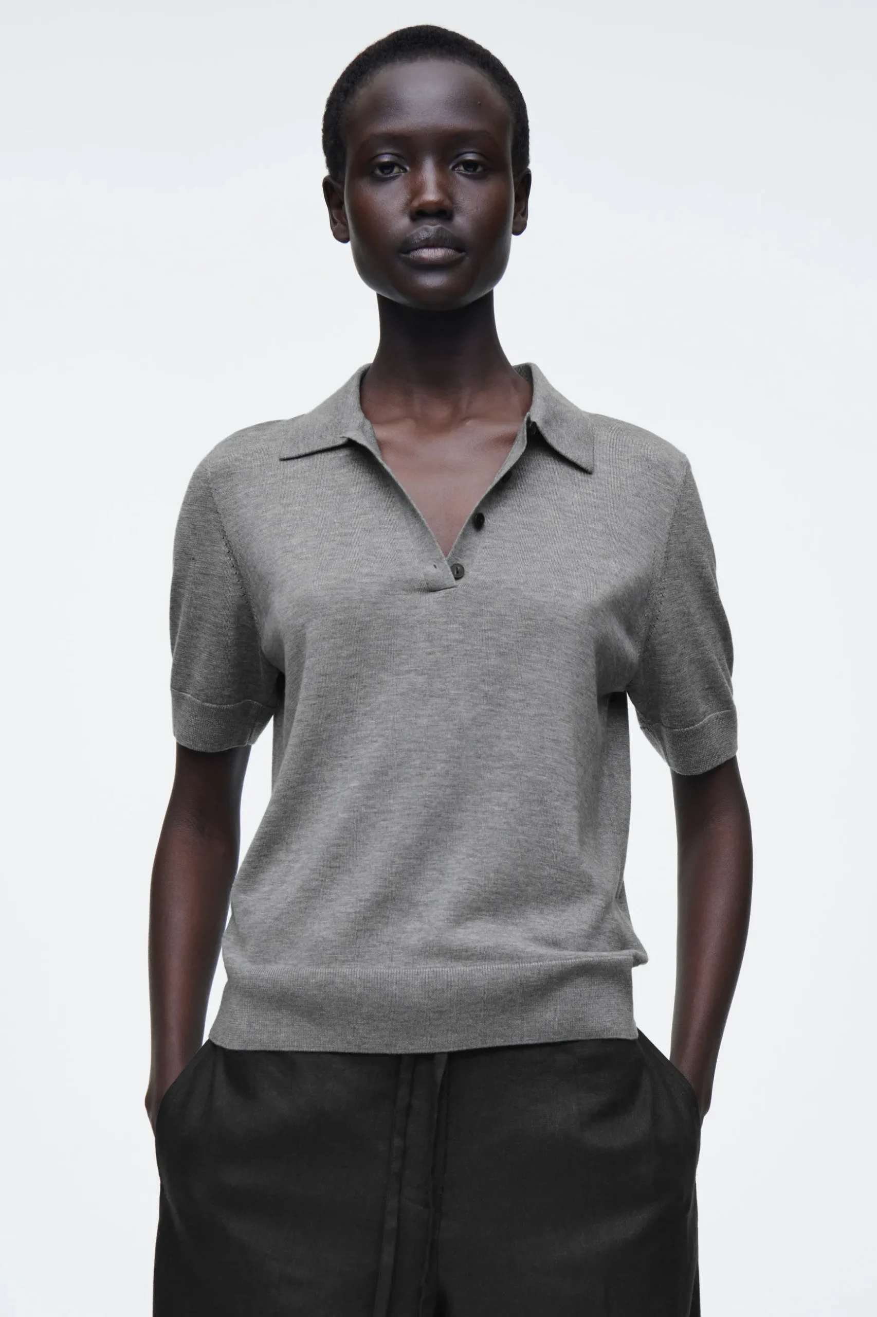 Online COS KOSZULKA POLO Z WEŁNĄ MERINO