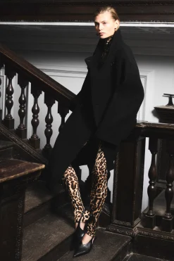 Clearance COS LEGGINSY Z WEŁNY MERYNOSOWEJ W LAMPARCIE CĘTKI