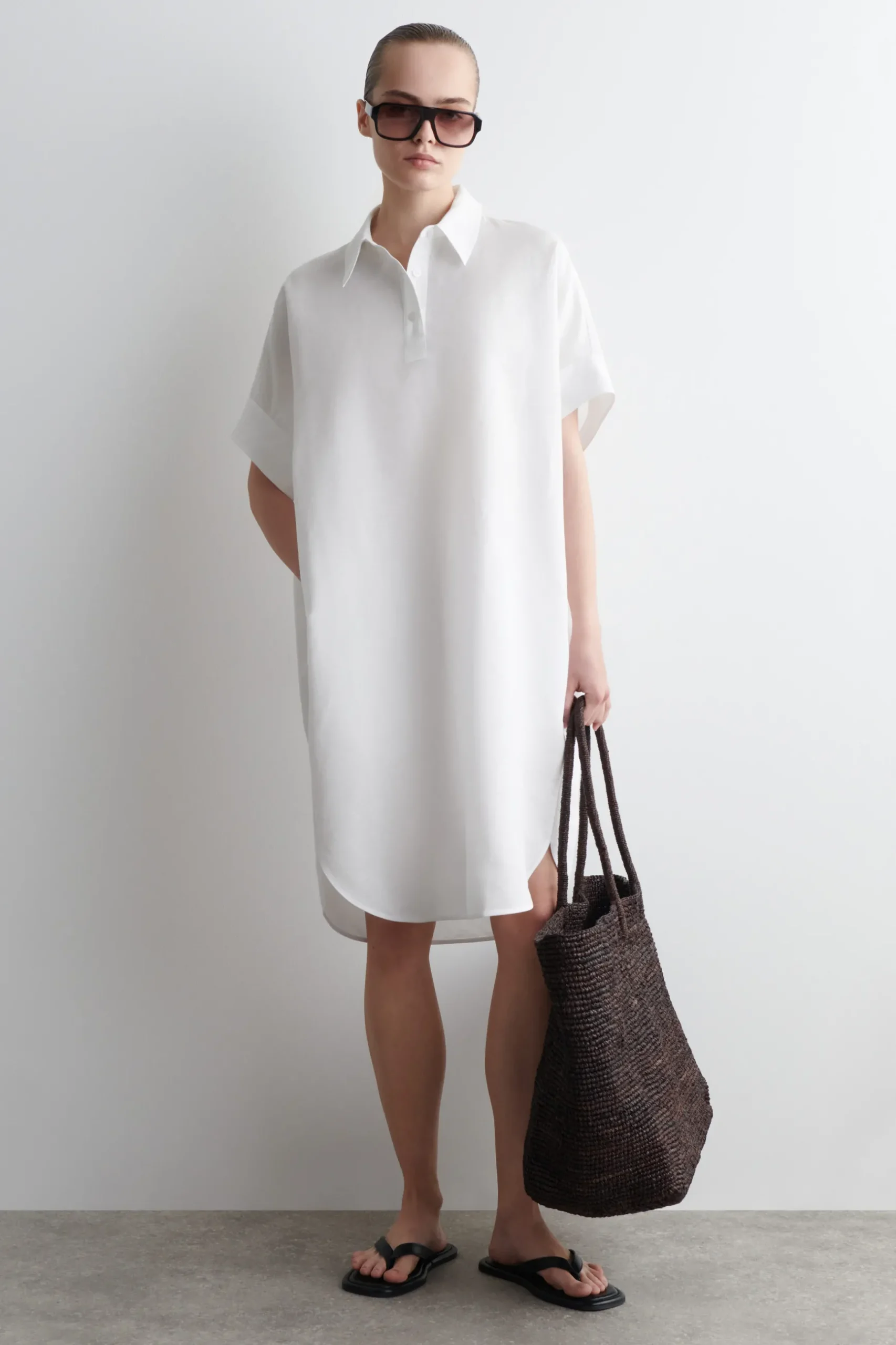 Fashion COS LNIANO-BAWEŁNIANA SUKIENKA KOSZULOWA