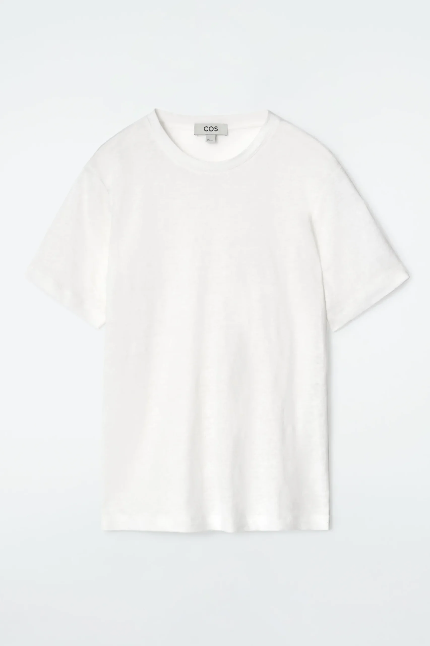 Fashion COS LNIANY T-SHIRT Z OKRĄGŁYM DEKOLTEM