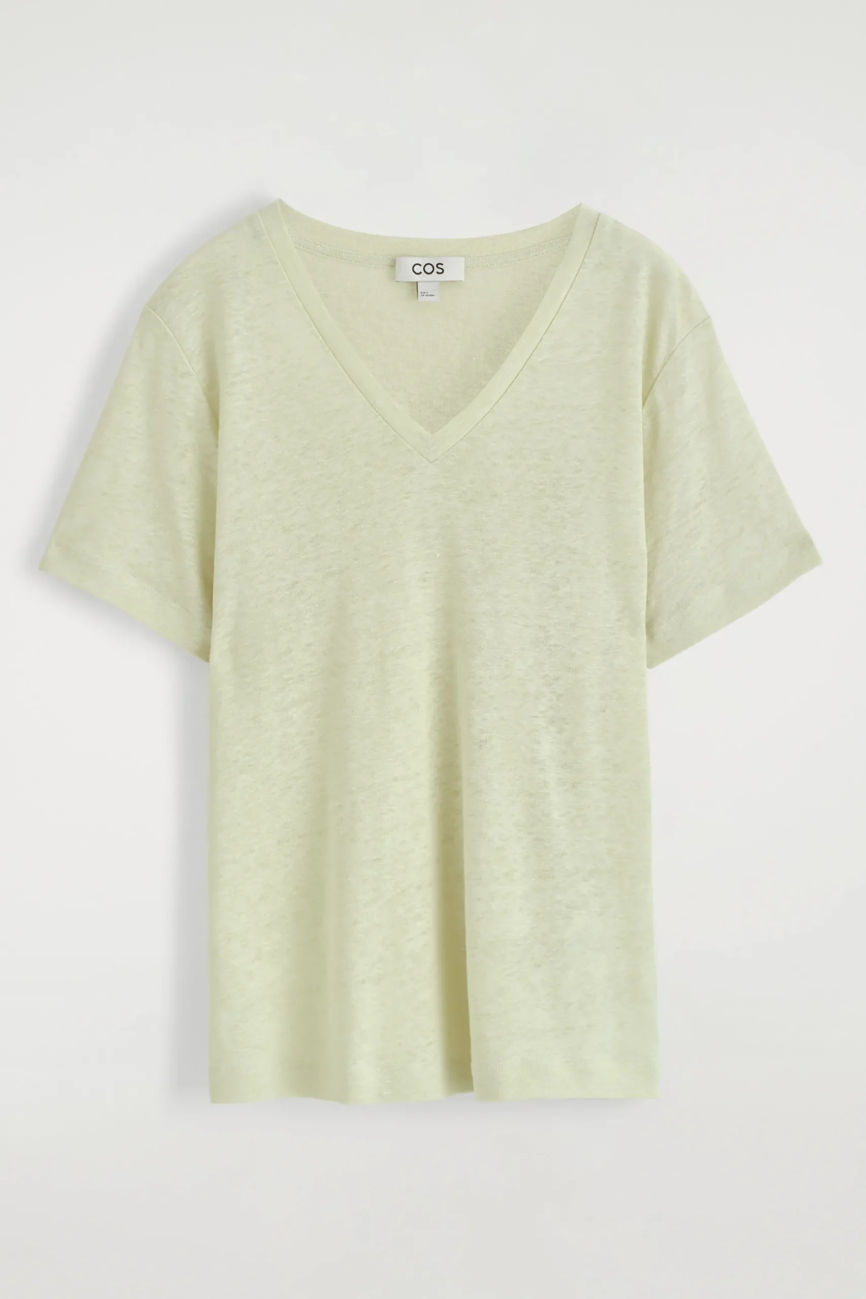Outlet COS LNIANY T-SHIRTEM Z DEKOLTEM W KSZTAŁCIE LITERY V