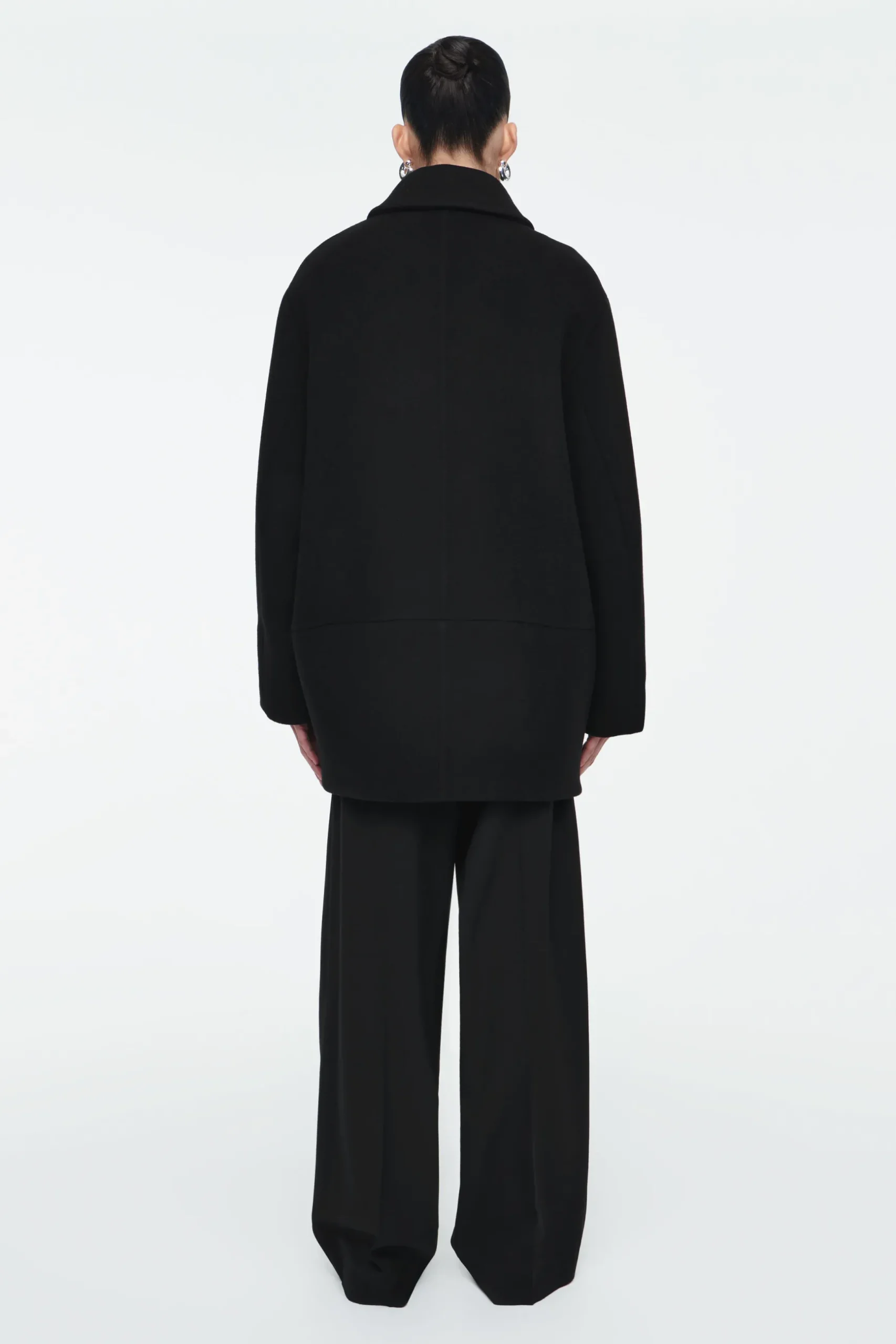 Fashion COS OVERSIZE'OWA WEŁNIANA DWURZĘDOWA KURTKA MARYNARSKA