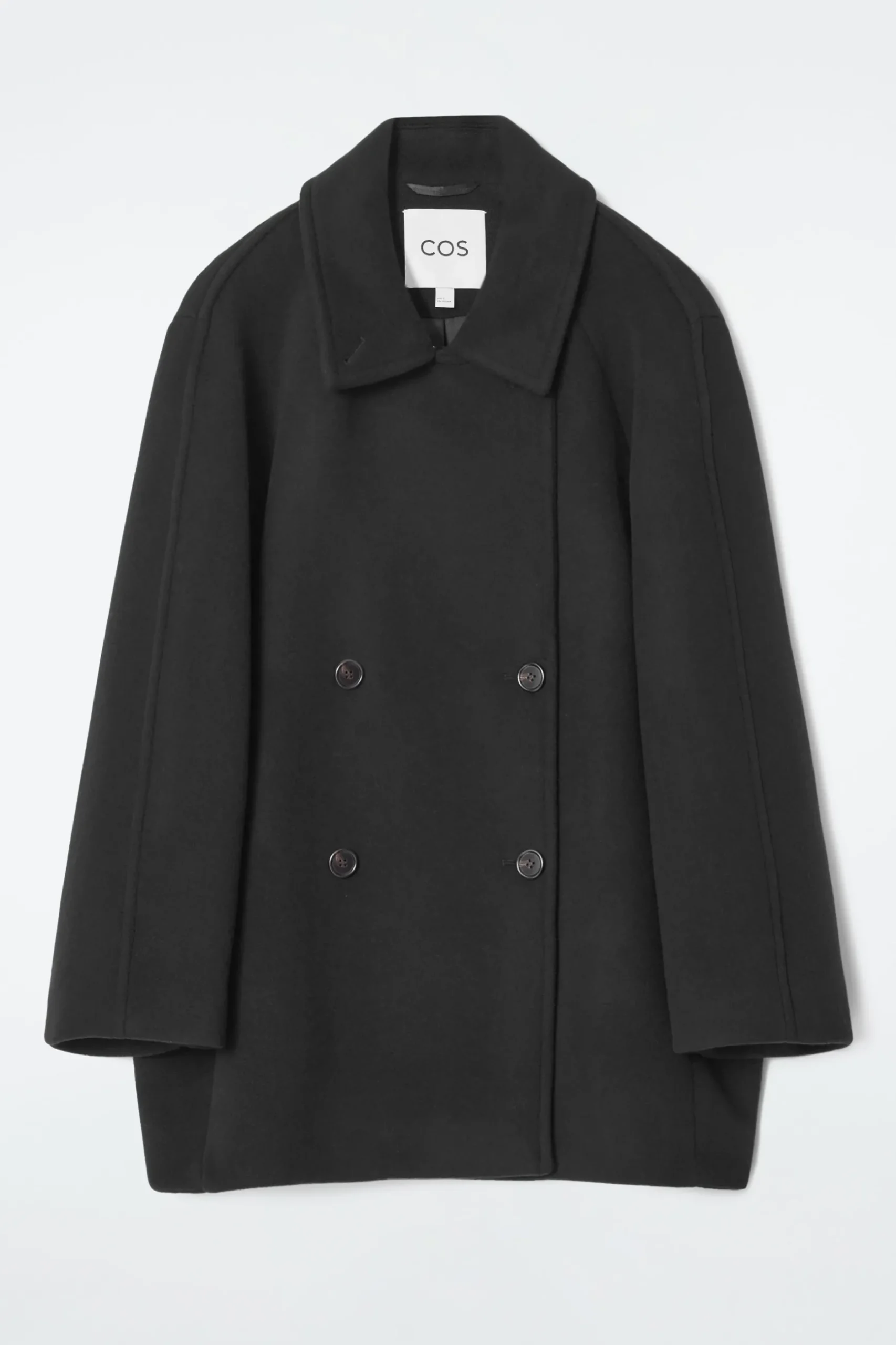 Fashion COS OVERSIZE'OWA WEŁNIANA DWURZĘDOWA KURTKA MARYNARSKA