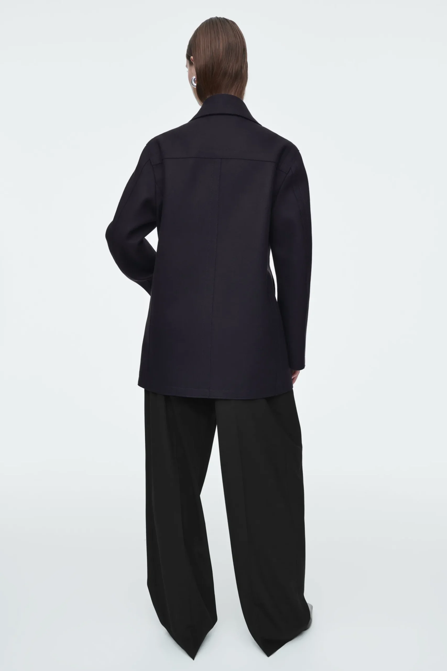 Fashion COS PŁASZCZ MARYNARSKI Z WEŁNĄ – RELAXED FIT