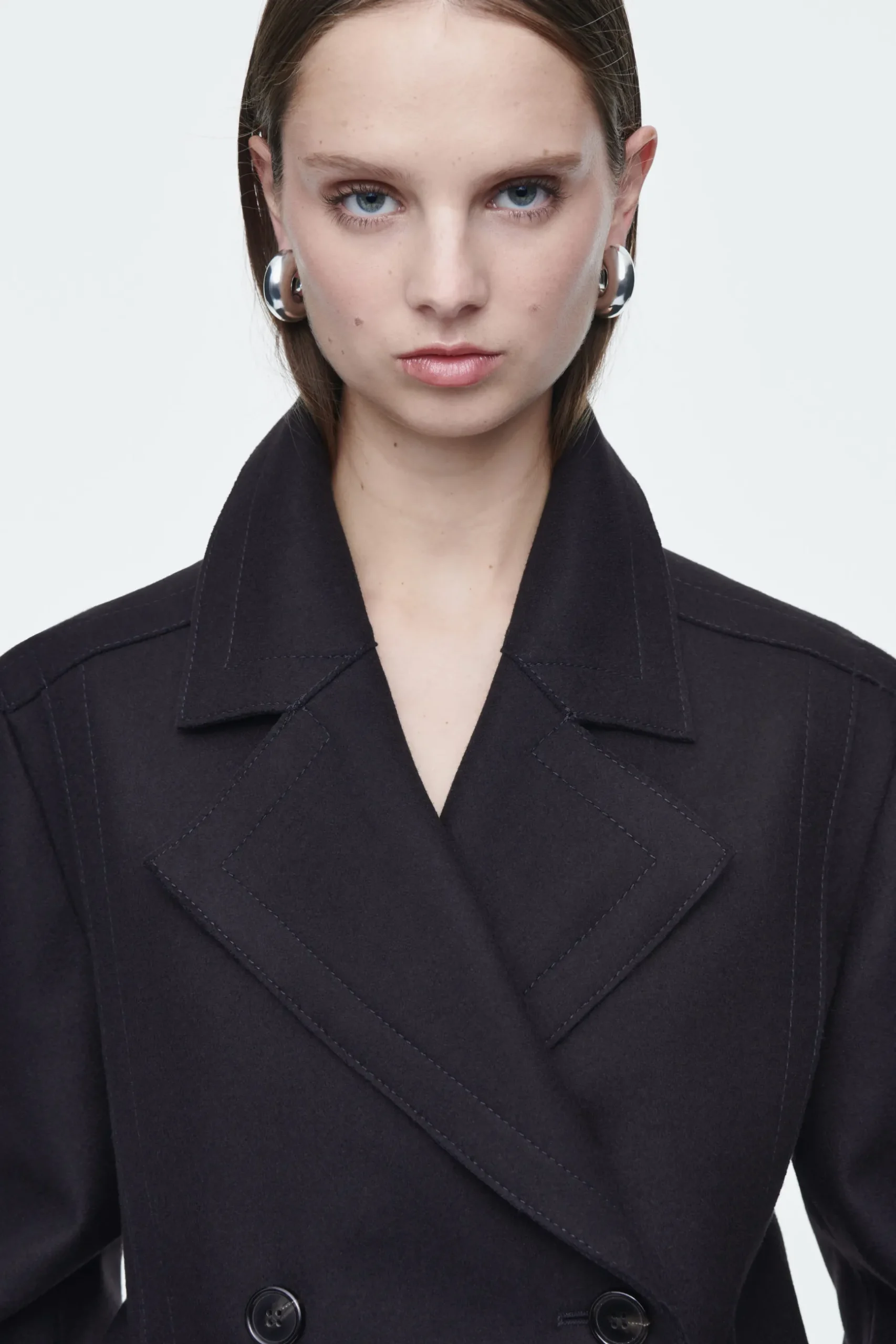 Fashion COS PŁASZCZ MARYNARSKI Z WEŁNĄ – RELAXED FIT