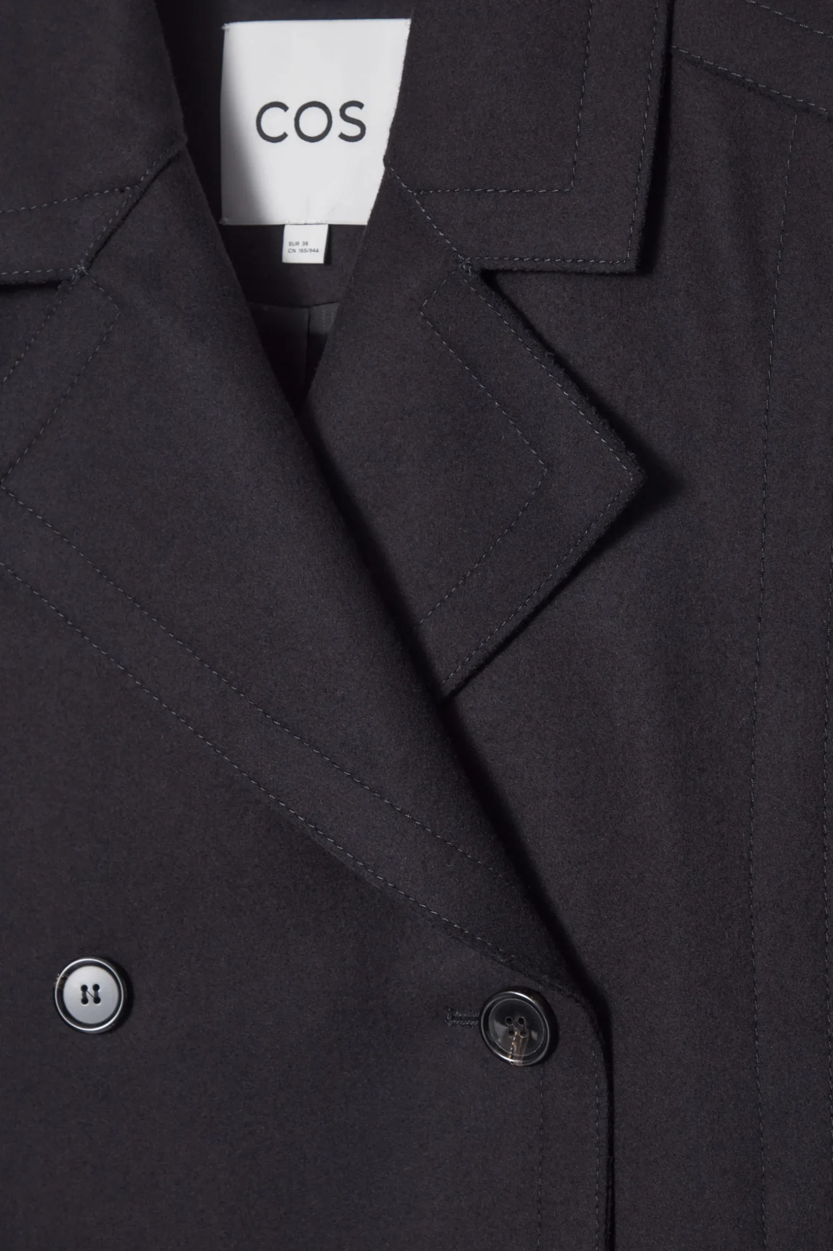 Fashion COS PŁASZCZ MARYNARSKI Z WEŁNĄ – RELAXED FIT