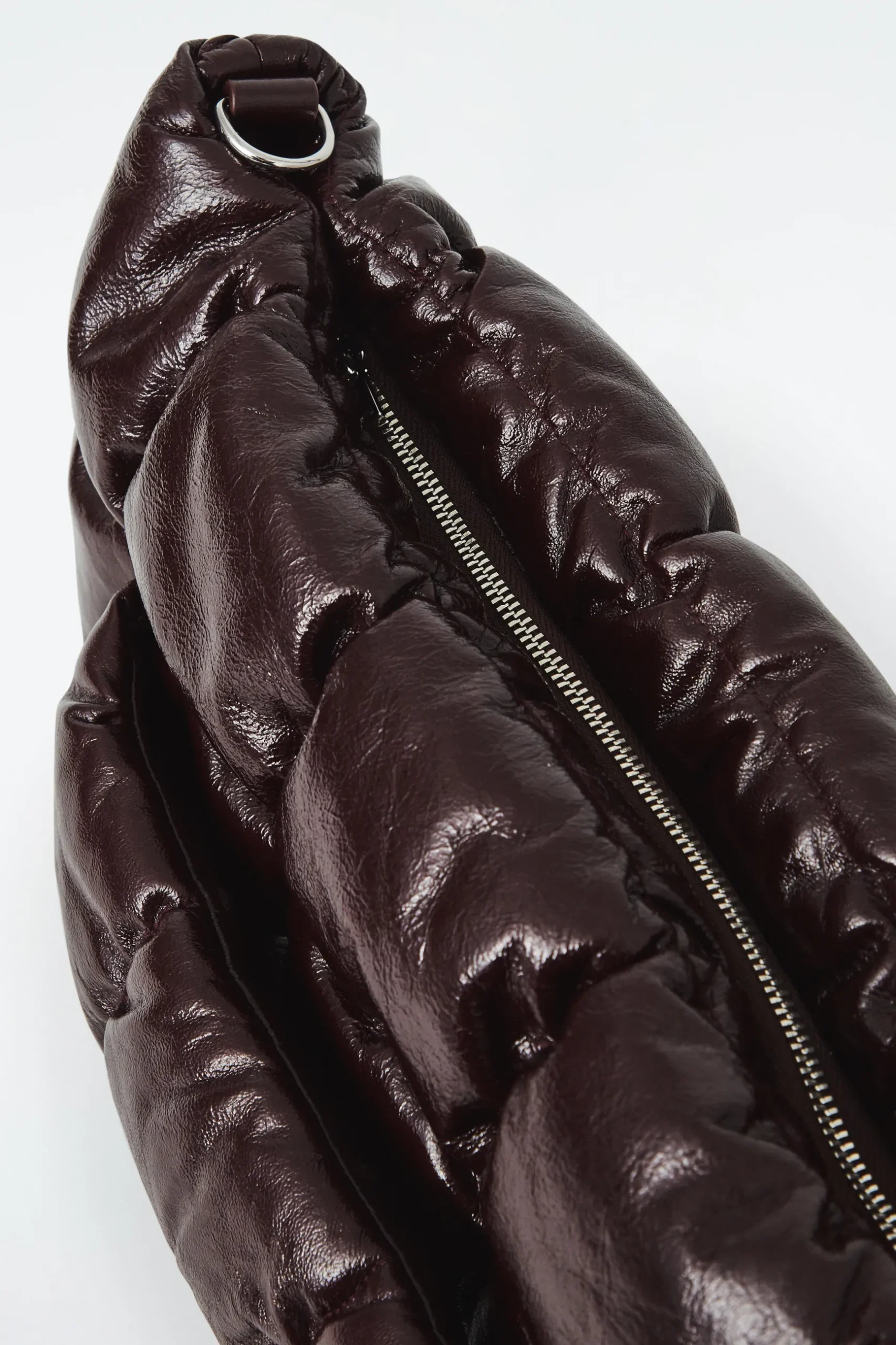 New COS PIKOWANA KOPERTÓWKA „PILLOW” ZE SKÓRY Burgundowy