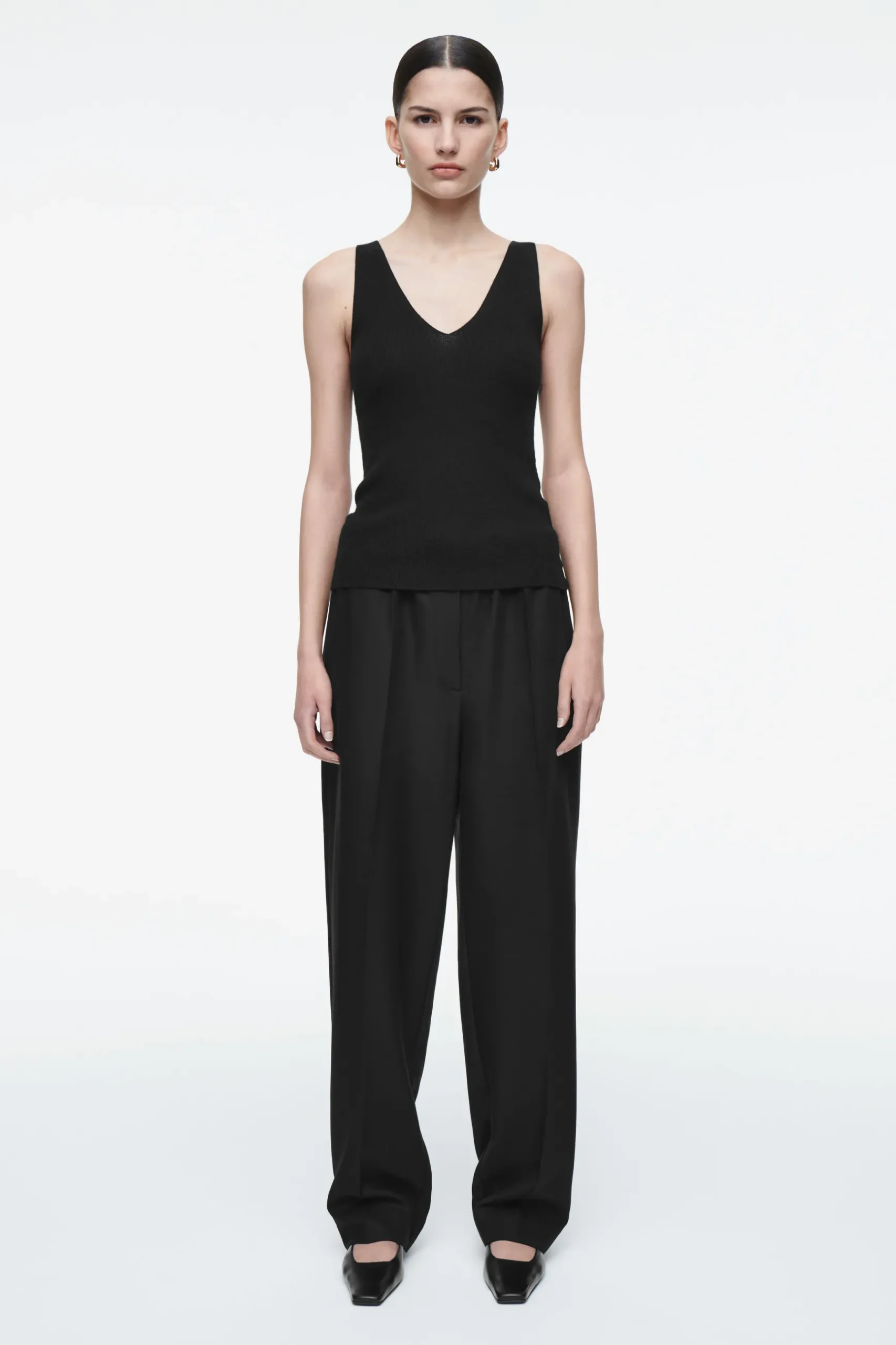 Sale COS PRĄŻKOWANA KASZMIROWA KOSZULKA – SLIM FIT