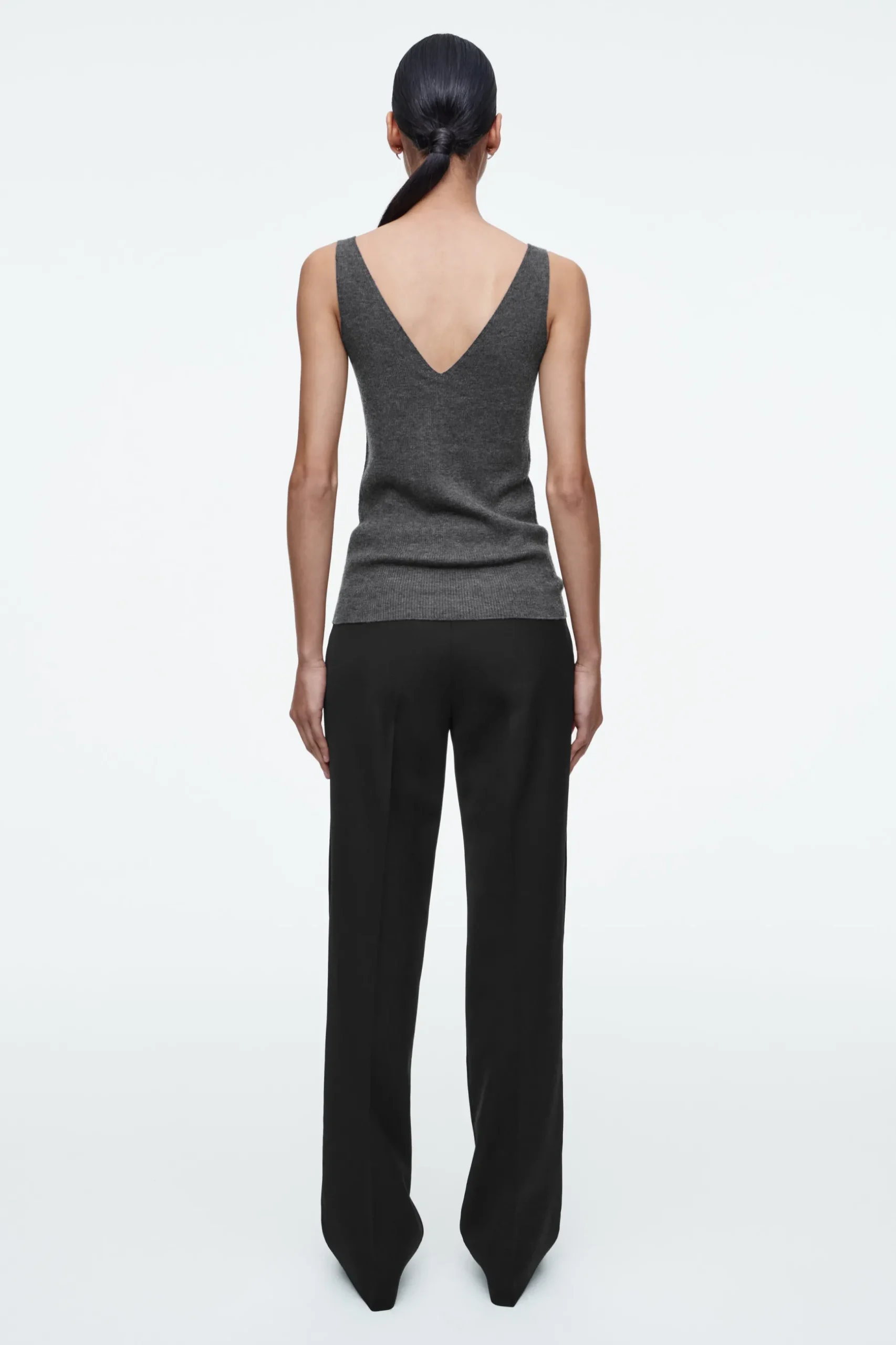 Best COS PRĄŻKOWANA KASZMIROWA KOSZULKA – SLIM FIT