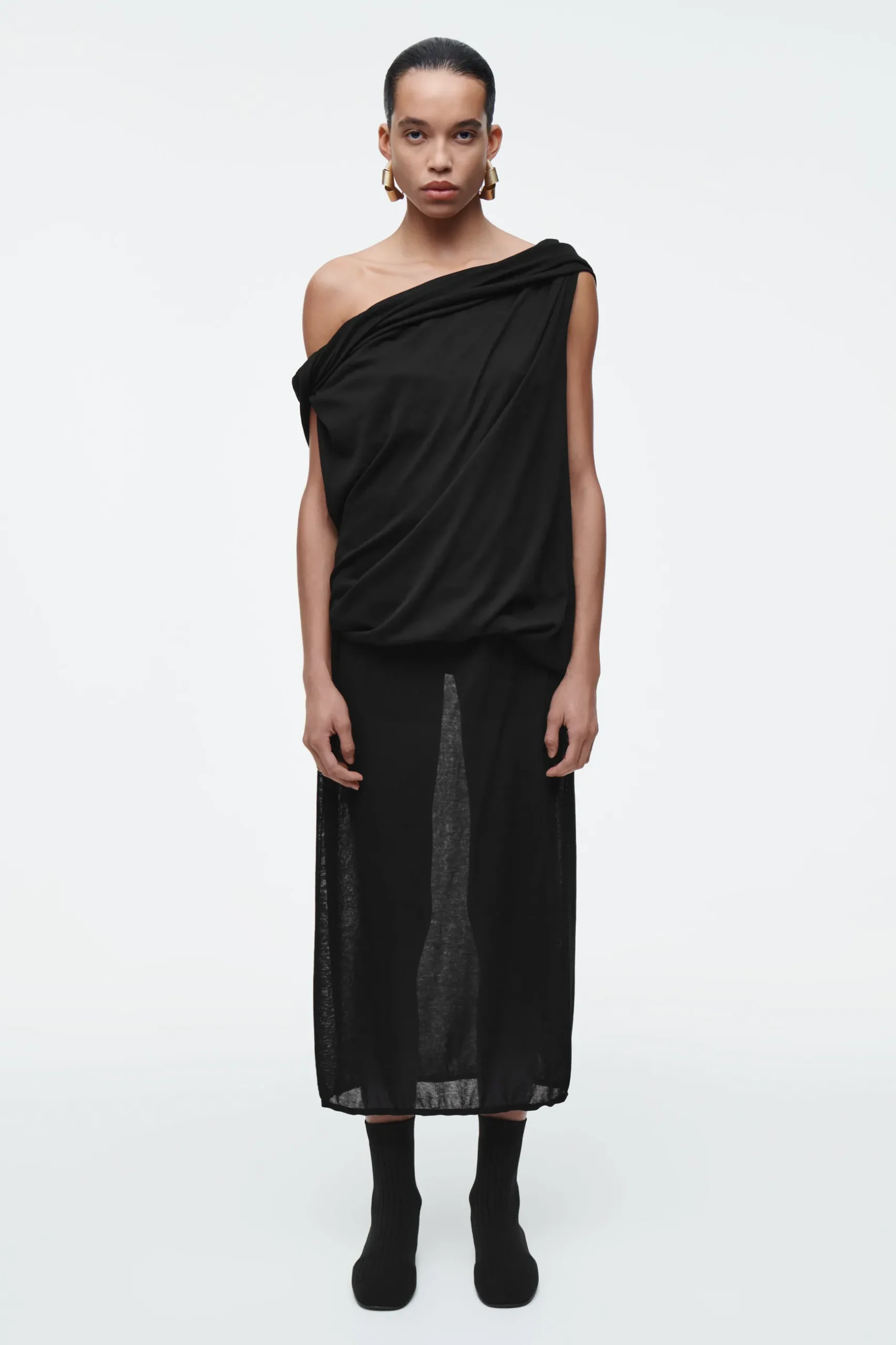 Fashion COS PRĄŻKOWANE BOTKI SKARPETKOWE