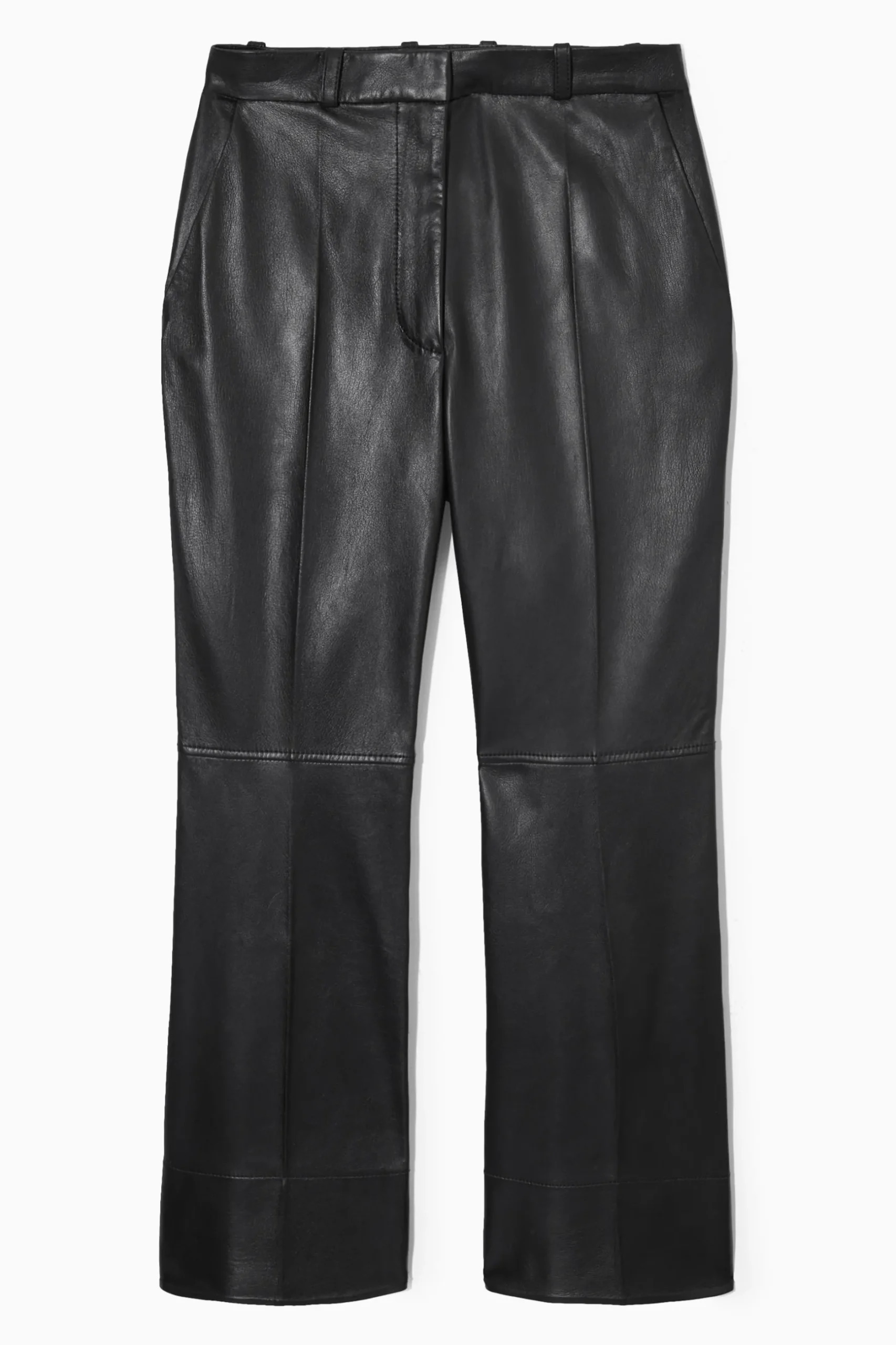 Sale COS ROZSZERZANE SKÓRZANE SPODNIE – SLIM FIT