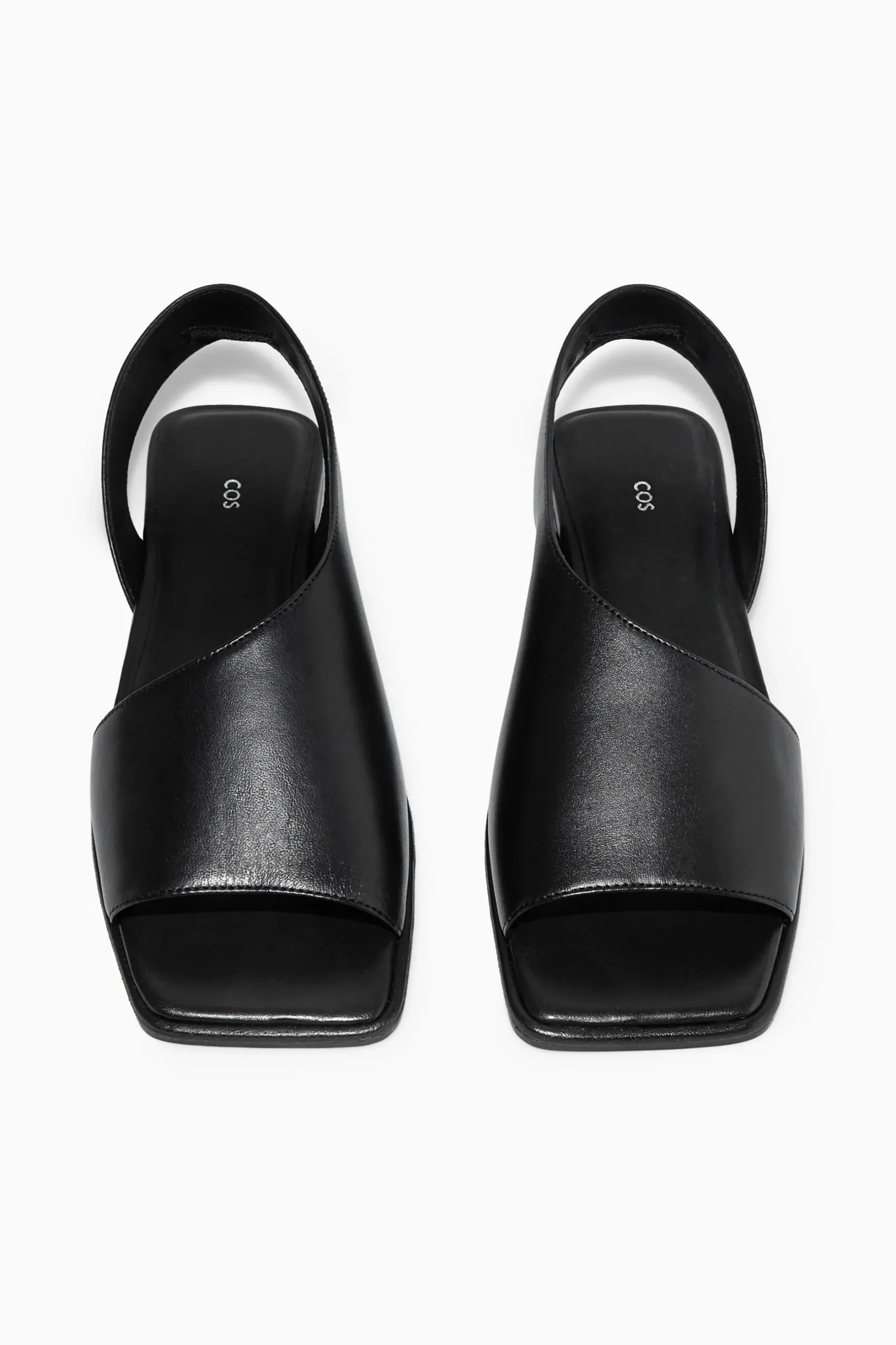 Outlet COS SKÓRZANE SANDAŁY BEZ PIĘTY Czarny