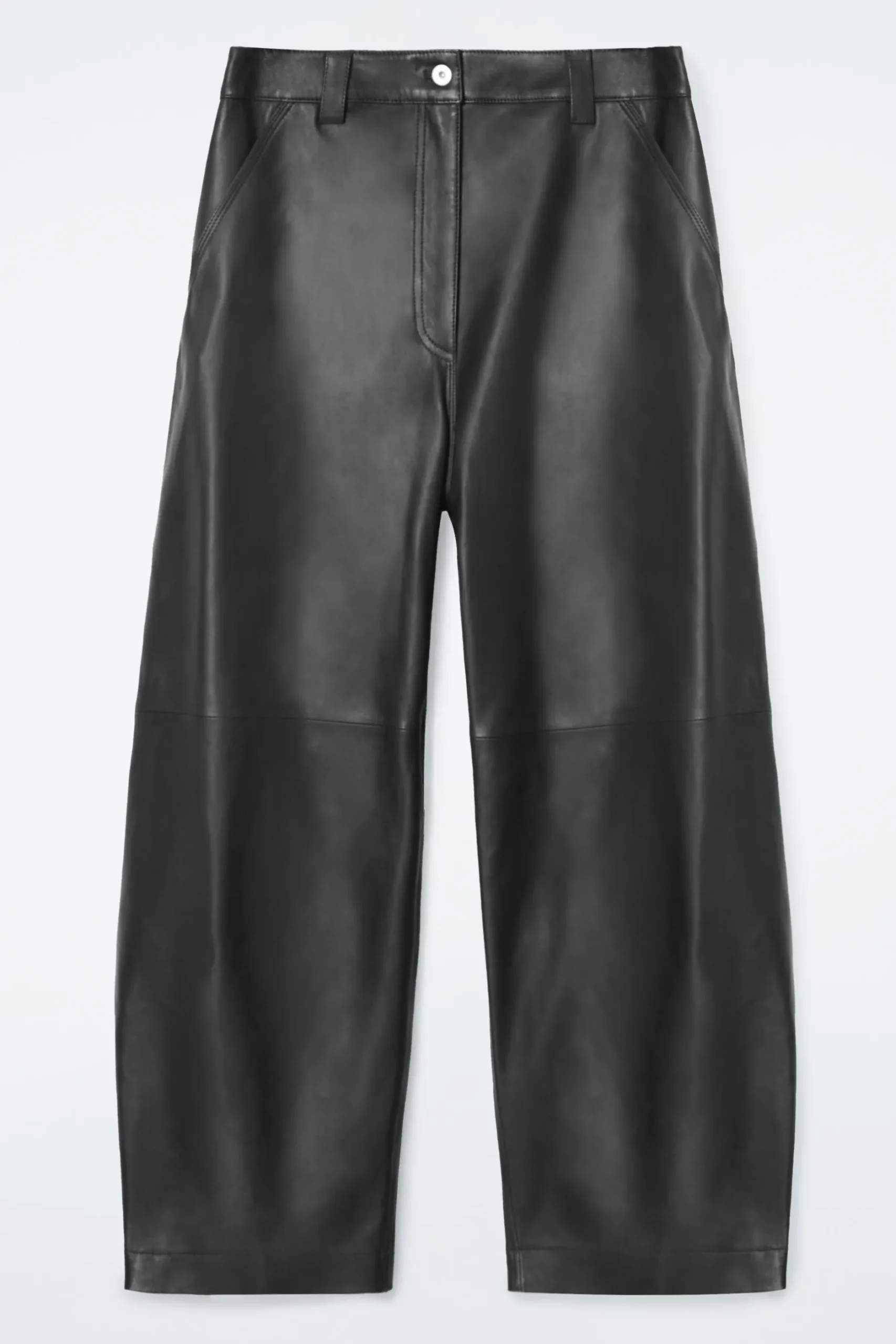 Online COS SKÓRZANE SPODNIE TYPU BARREL W STYLU UTILITY