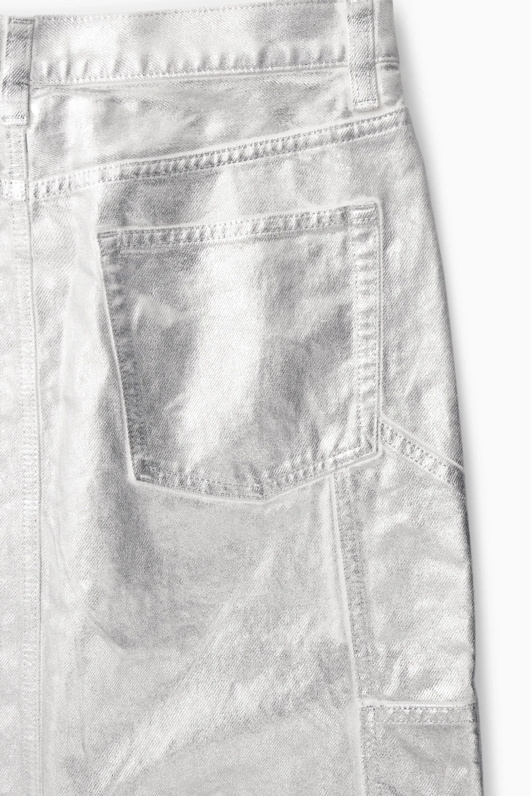 Fashion COS SPÓDNICA MAXI Z POWLEKANEGO DENIMU