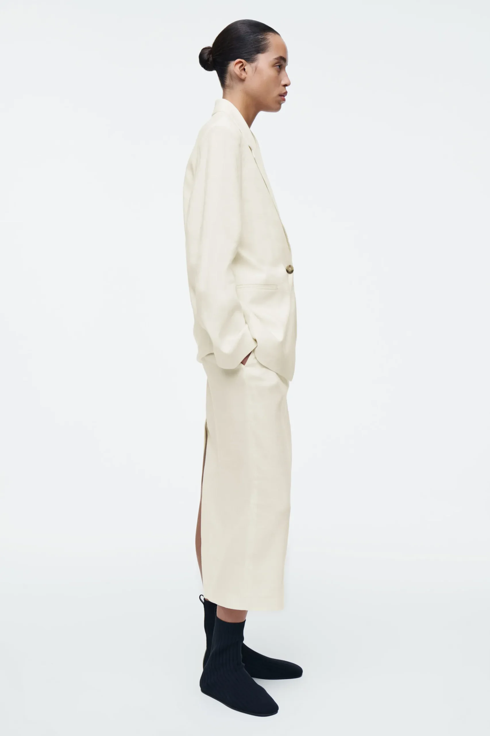 Fashion COS SPÓDNICA OŁÓWKOWA Z LNEM