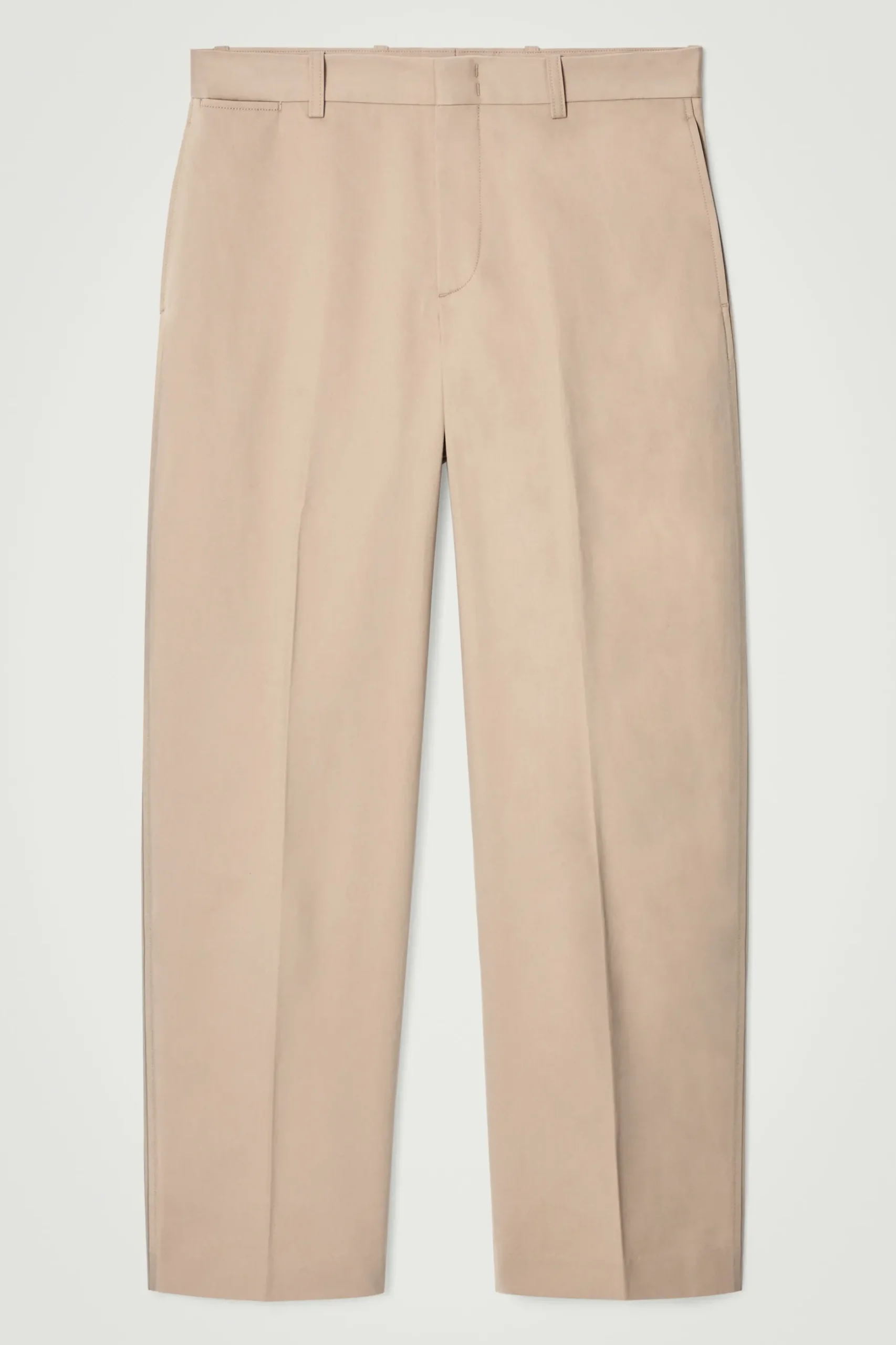 Hot COS SPODNIE CHINOS Z PROSTYMI NOGAWKAMI – RELAXED FIT Beżowy