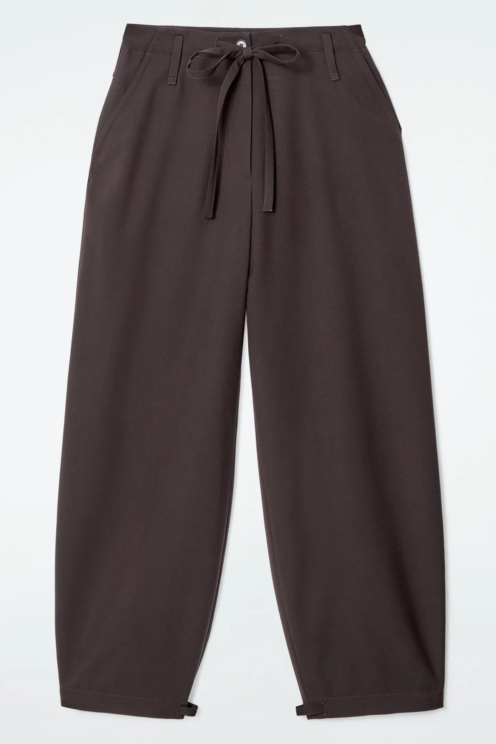Fashion COS SPODNIE Z DIAGONALU Z NOGAWKAMI BARREL I SZNURKAMI