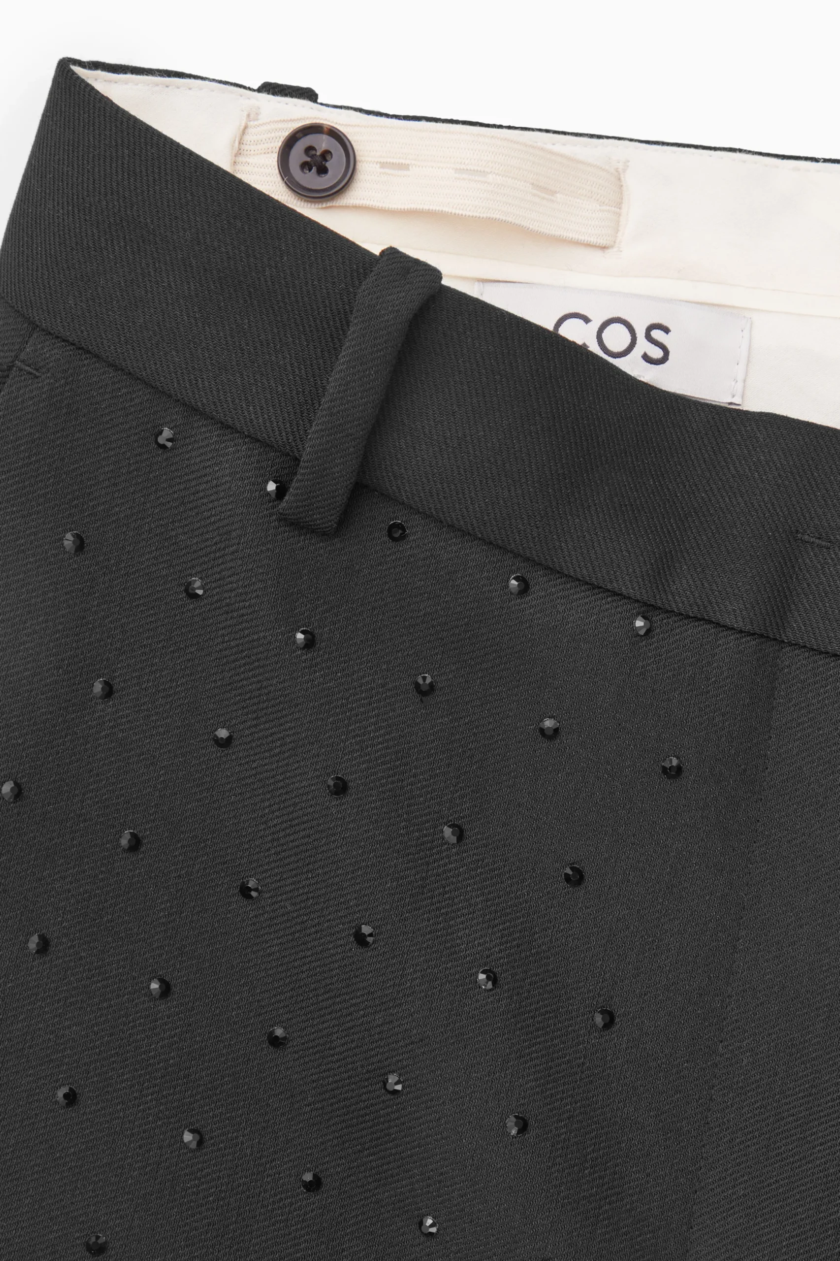 Online COS SPODNIE Z MIESZANKI Z WEŁNĄ ZDOBIONE DIAMENCIKAMI