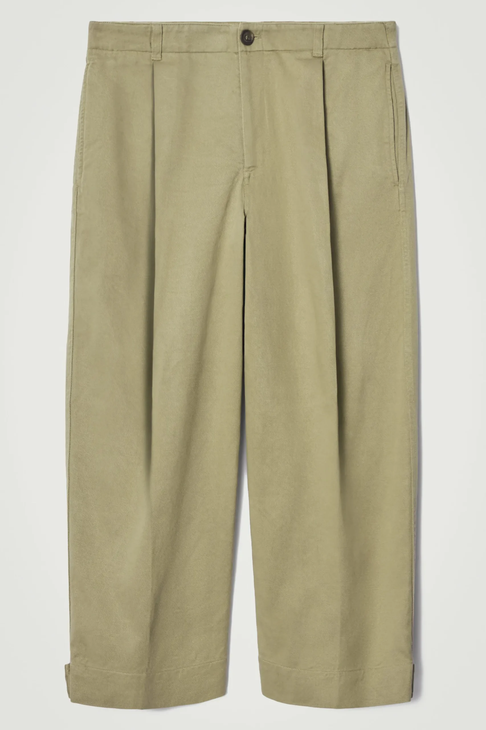 Fashion COS SPODNIE ZE SKRÓCONYMI NOGAWKAMI TYPU BARREL Khaki