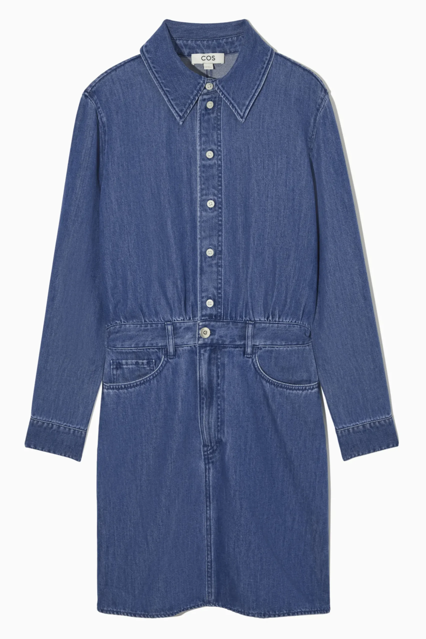 Discount COS STRUCTURED DENIM SHIRT DRESS