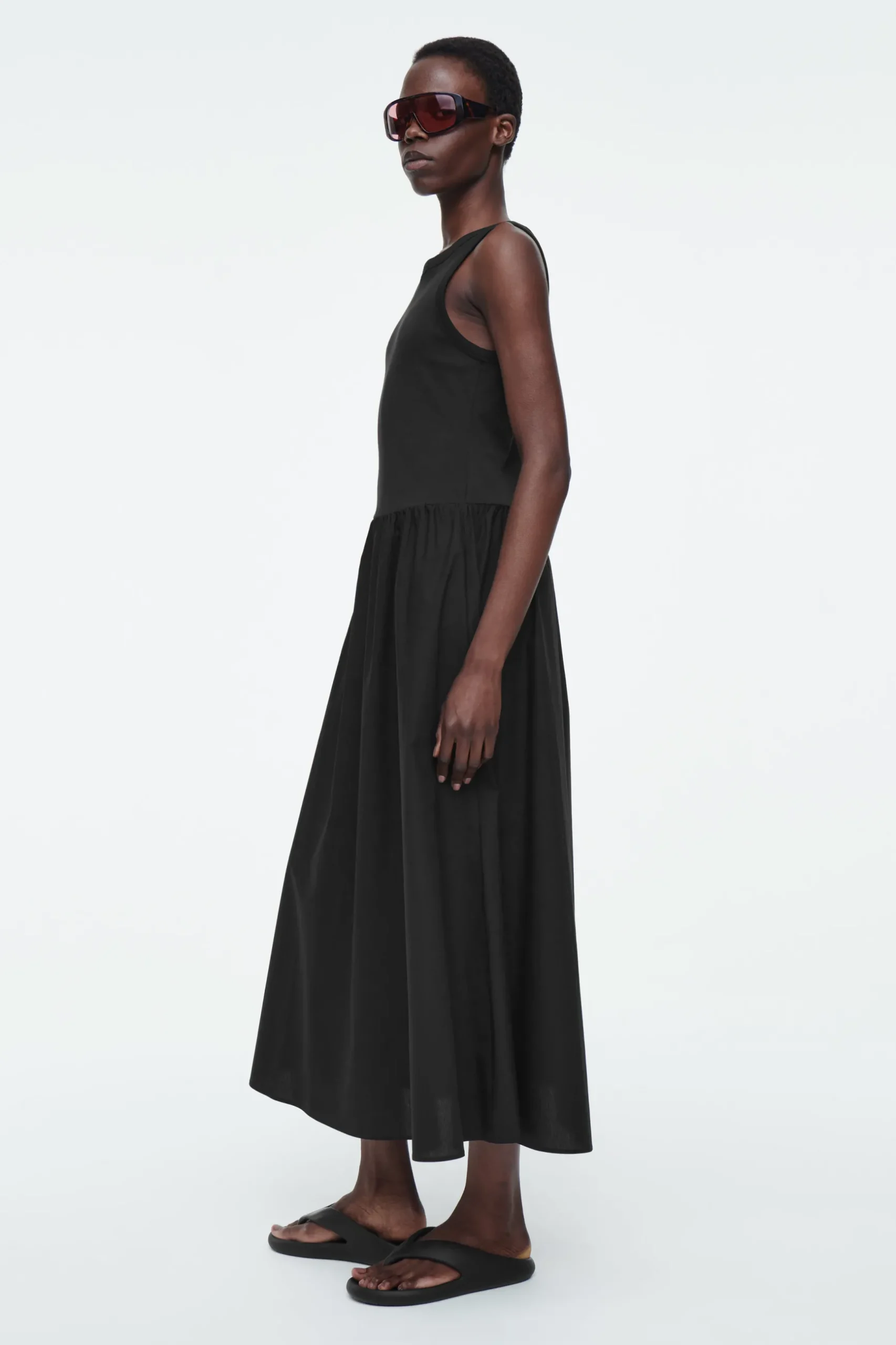 Fashion COS SUKIENKA MAXI Z KONTRASTOWYCH PANELI
