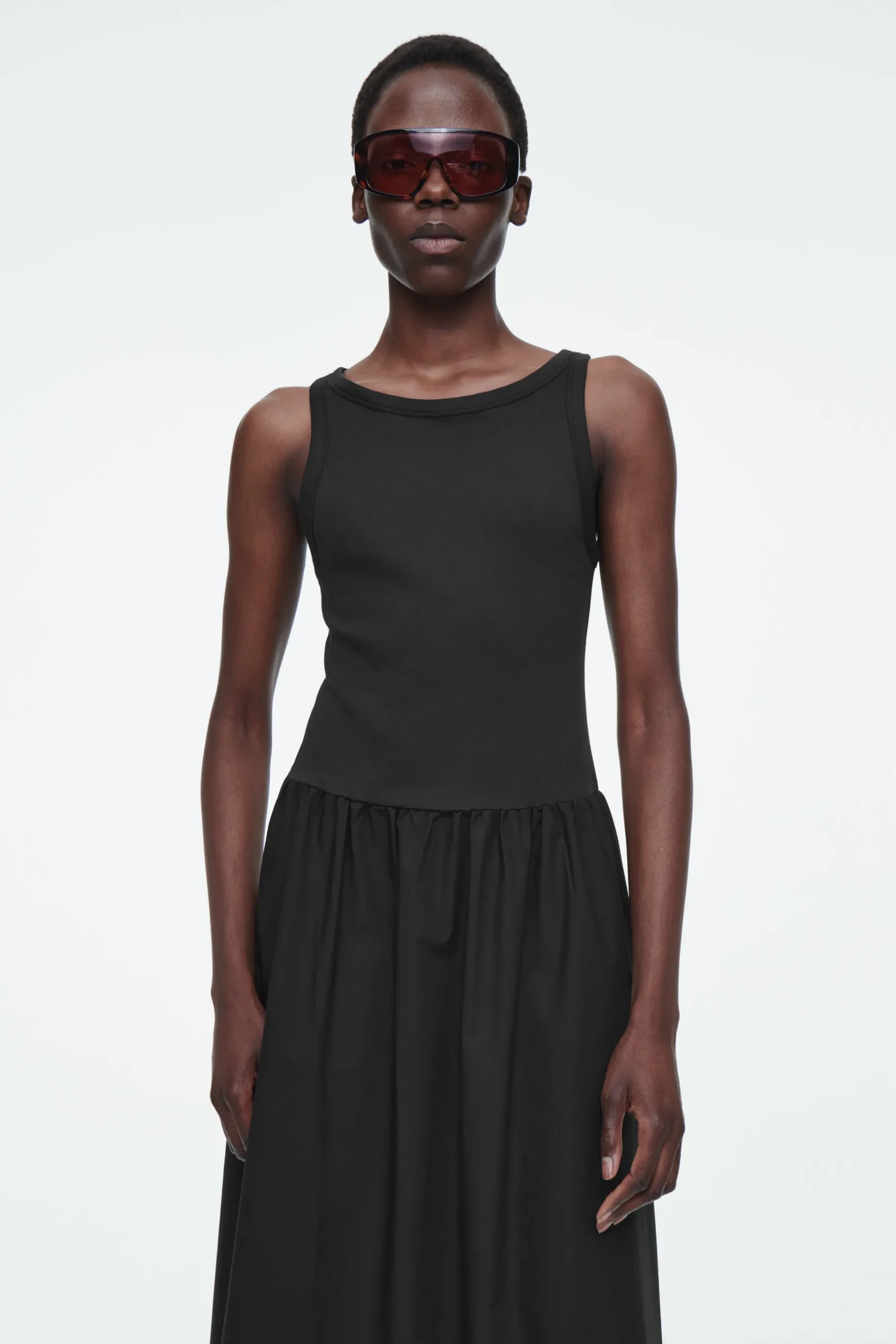 Fashion COS SUKIENKA MAXI Z KONTRASTOWYCH PANELI